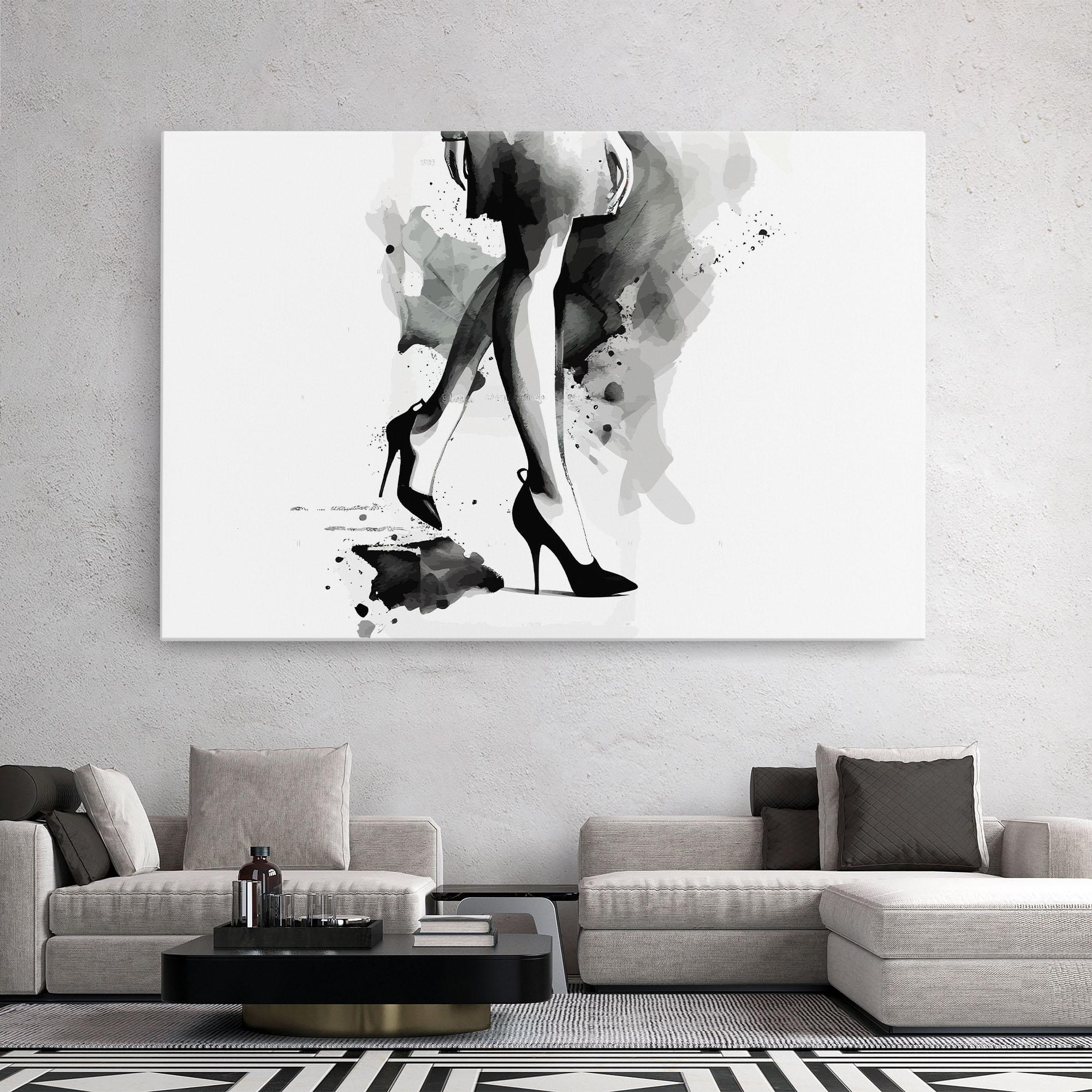 Leinwandbild Watercolor Shoes mockup 2