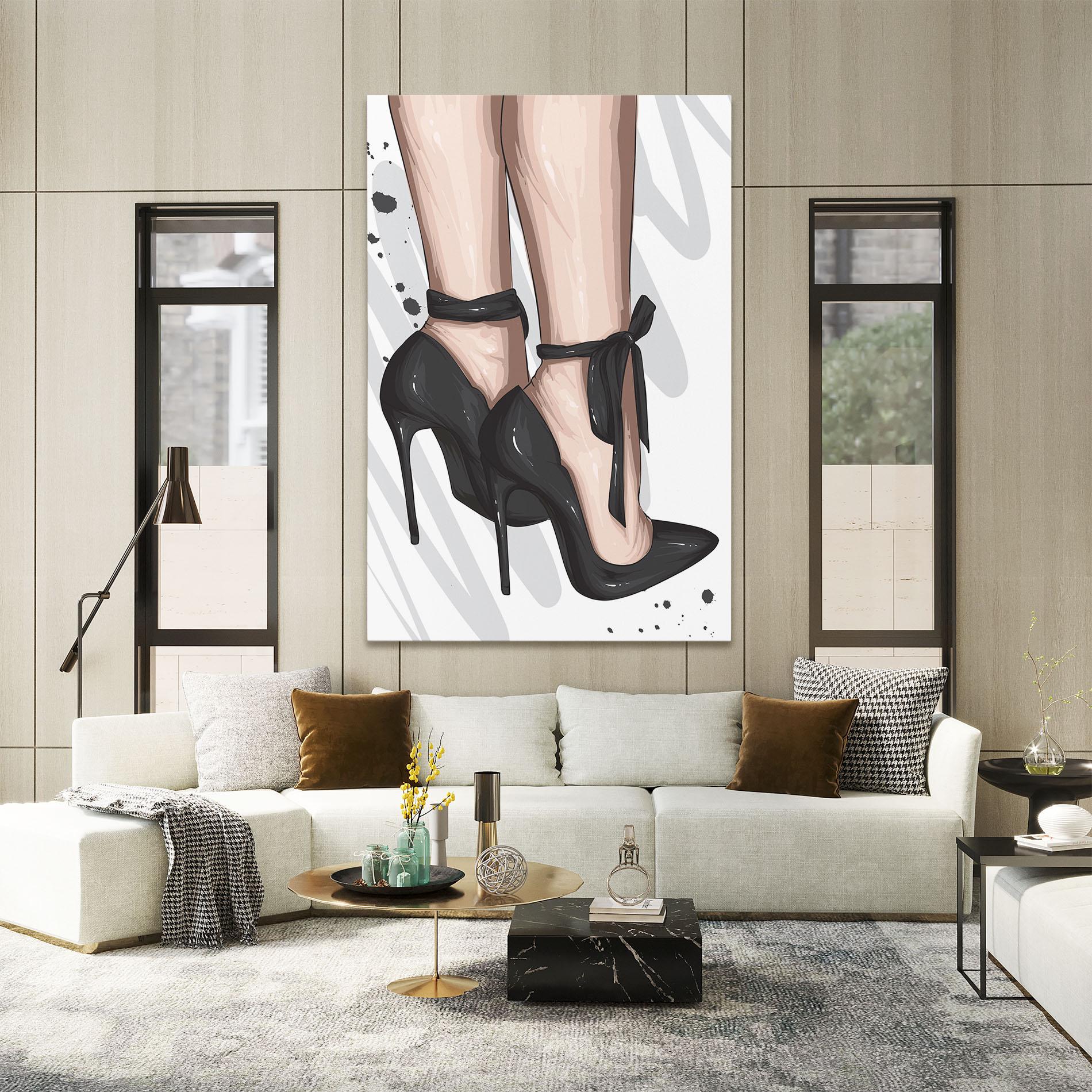 Leinwandbild Black Woman Shoes mockup 2