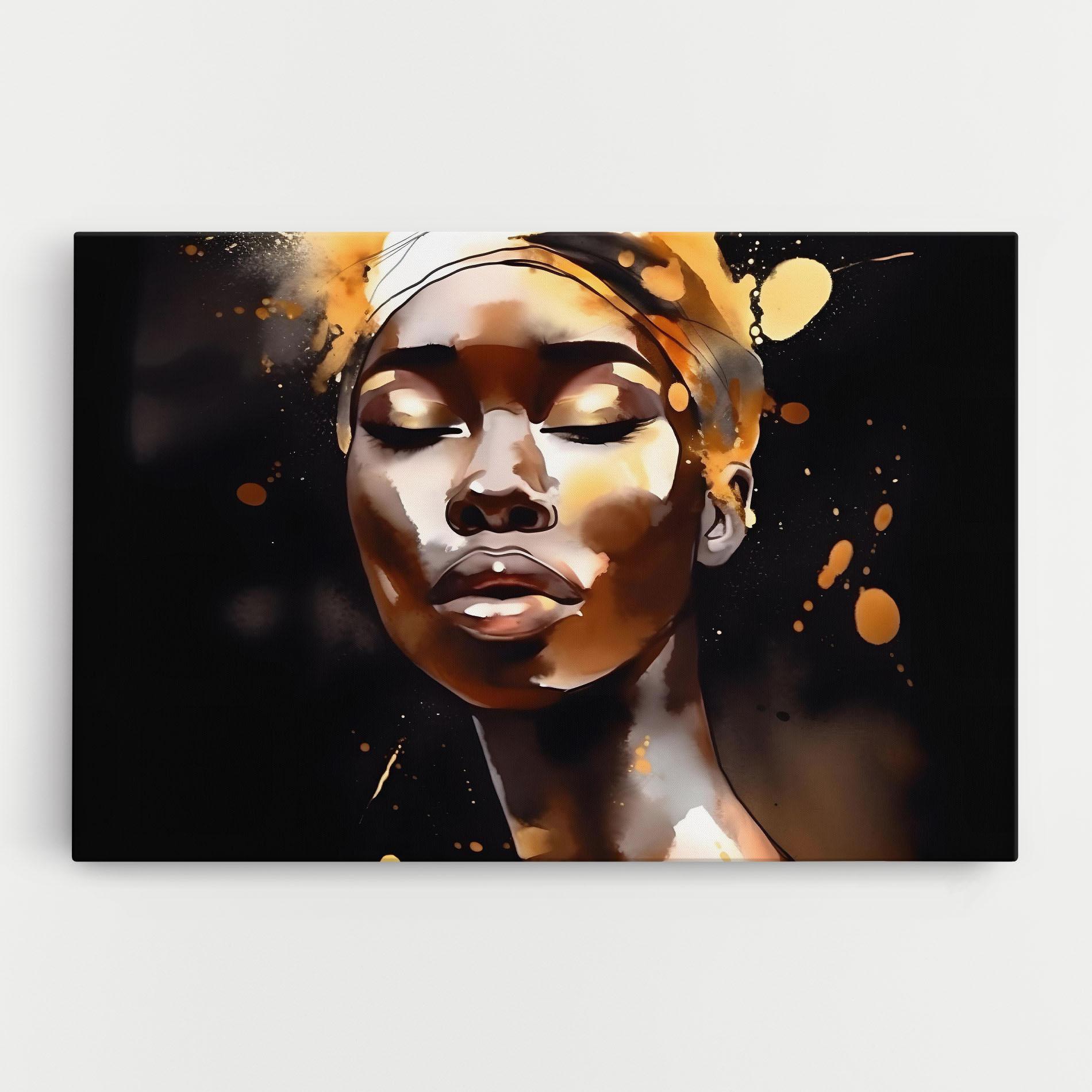 Leinwandbild Abstract Gold Woman mockup 0