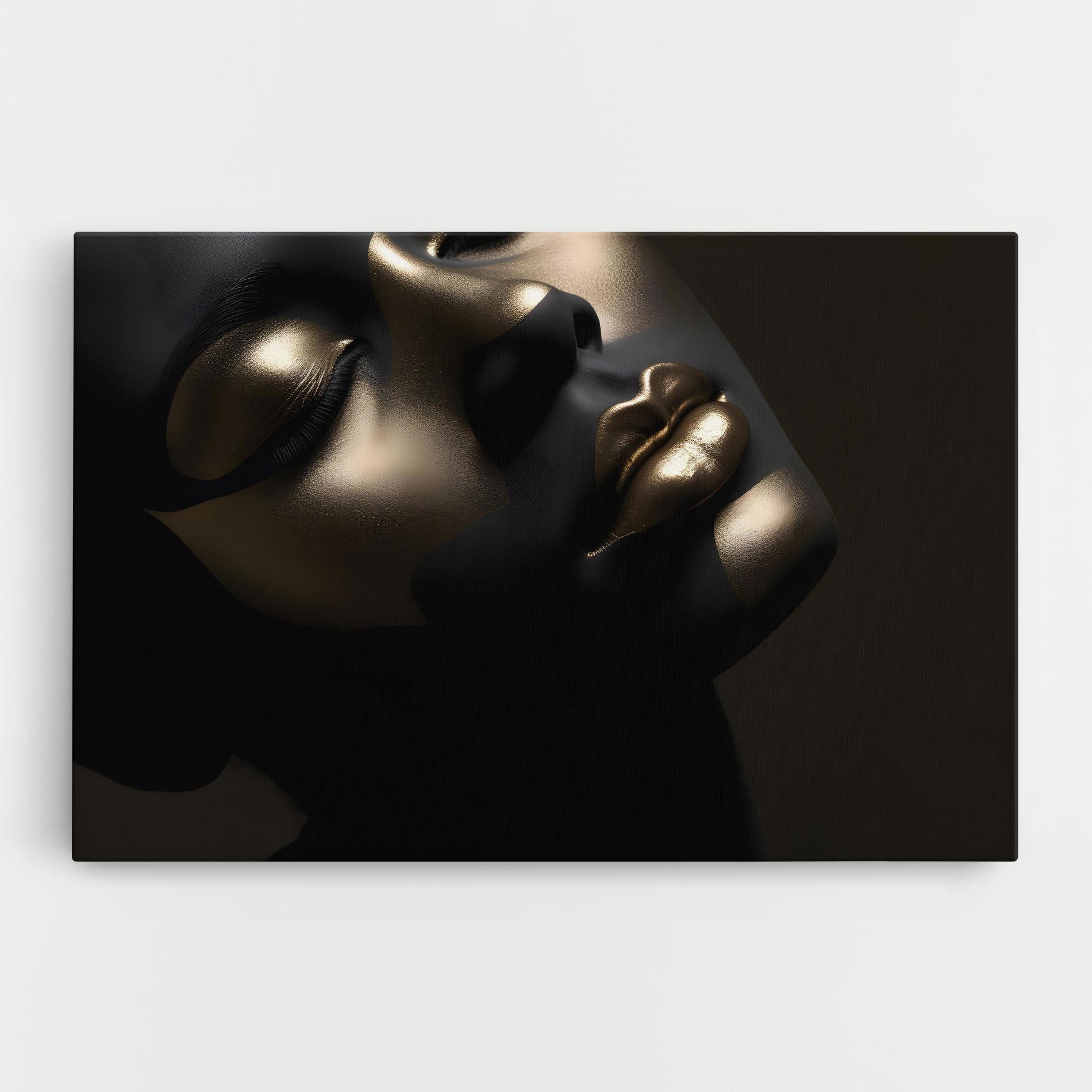 Leinwandbild Dark Gold Face mockup 0