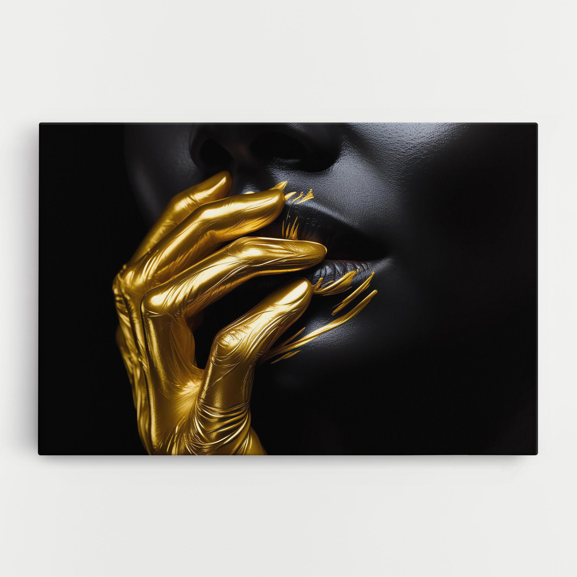 Leinwandbild Gold Small Hand mockup 0