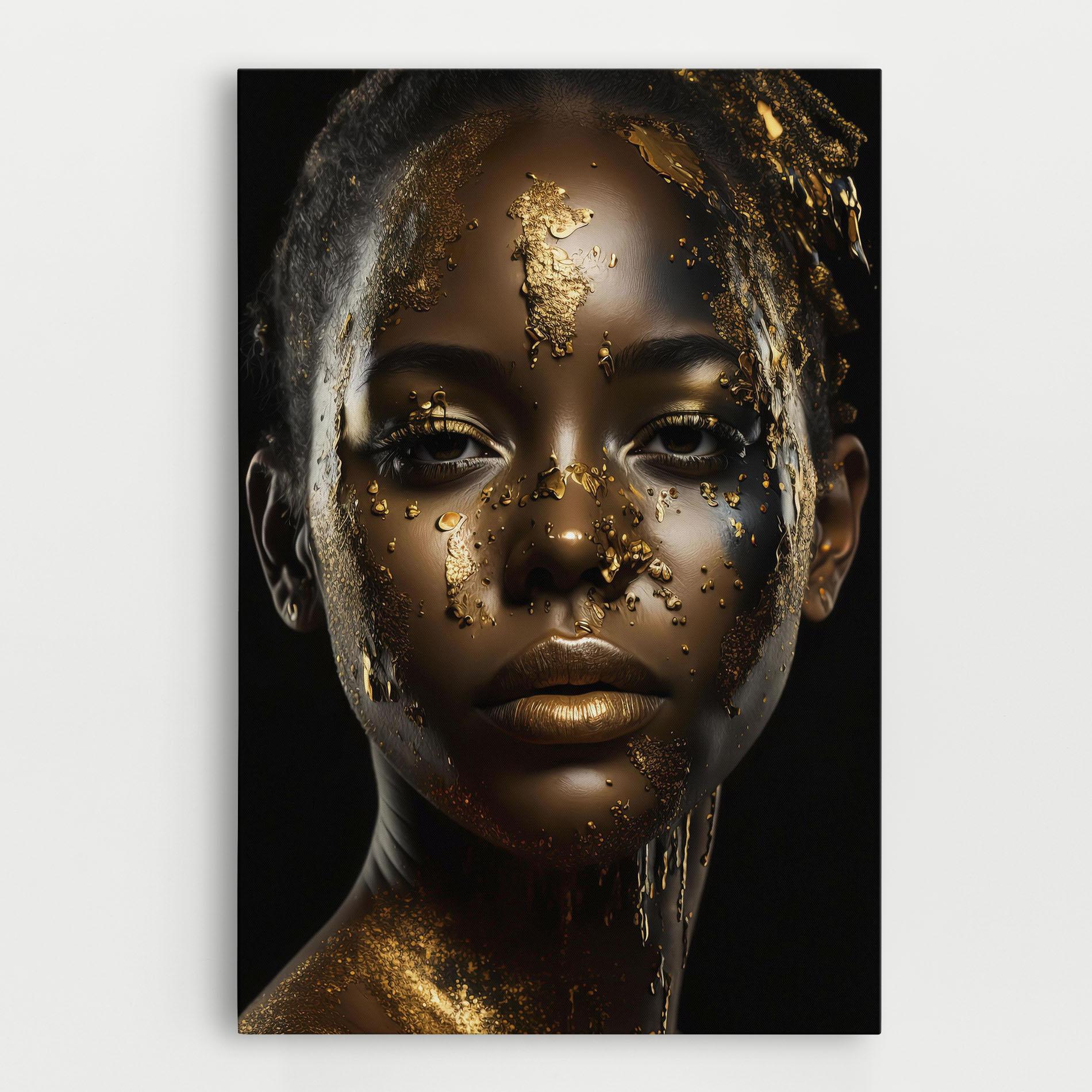 Leinwandbild Attractive Gold Woman mockup 0