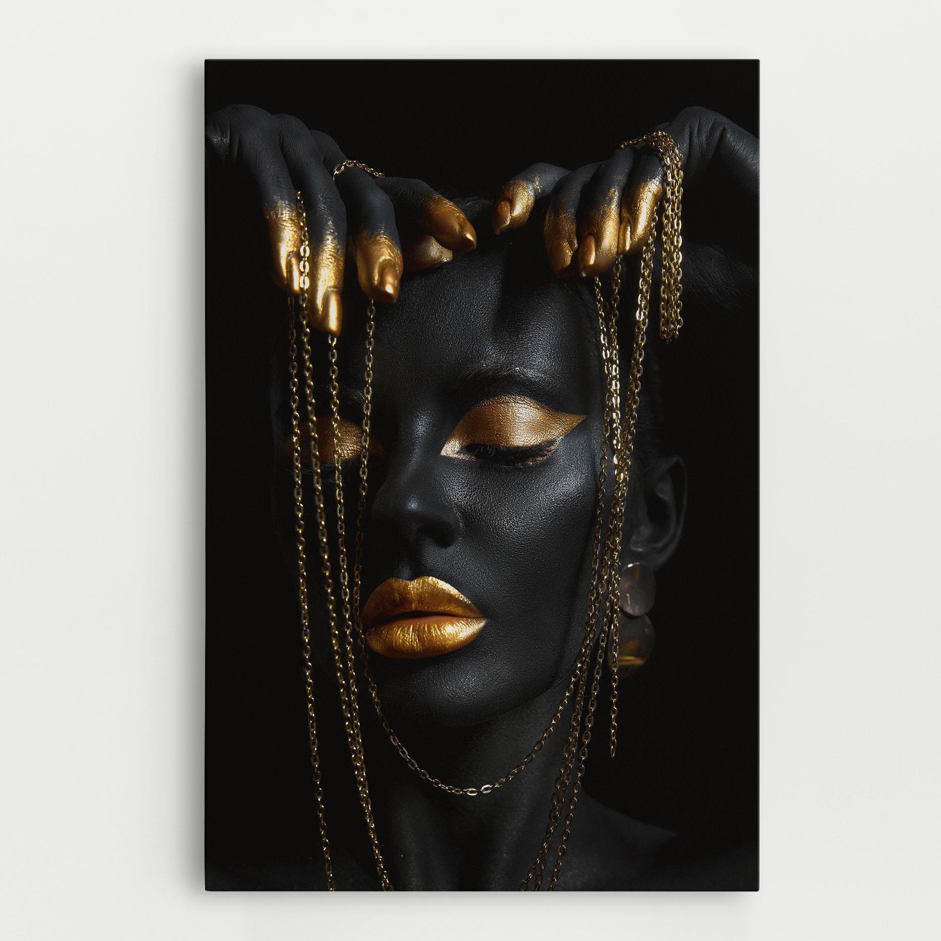 Leinwandbild Chain Gold Eyelids mockup 0