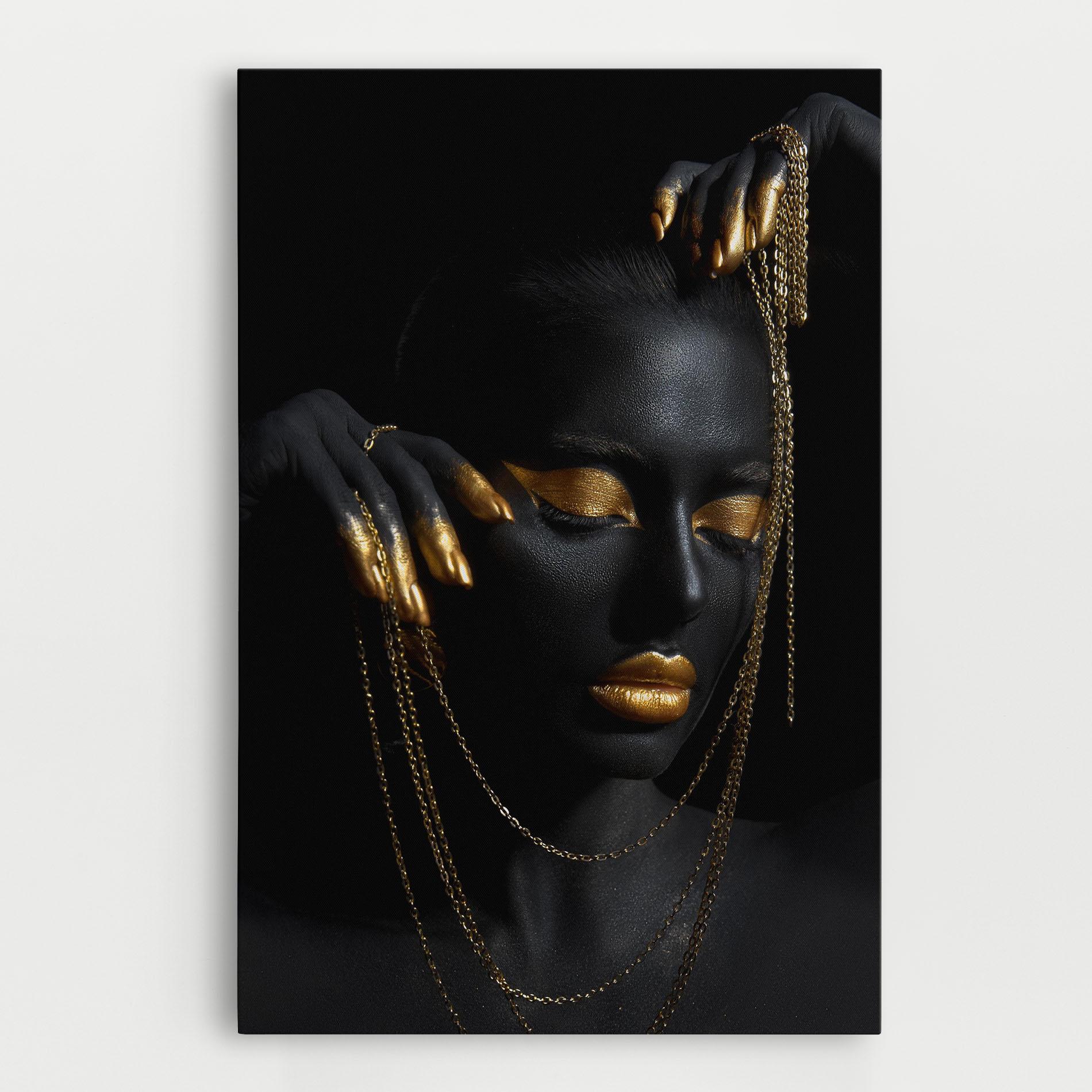 Leinwandbild Gold Black Skin mockup 0