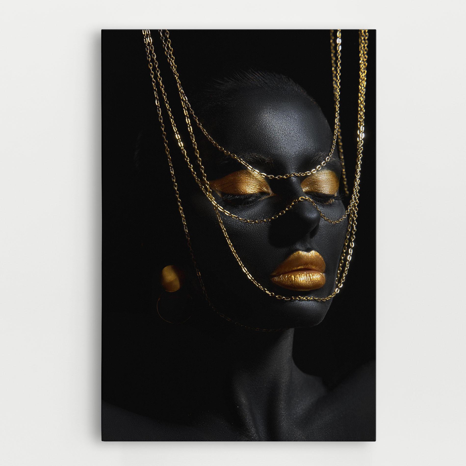 Leinwandbild Gold Chain Girl mockup 0