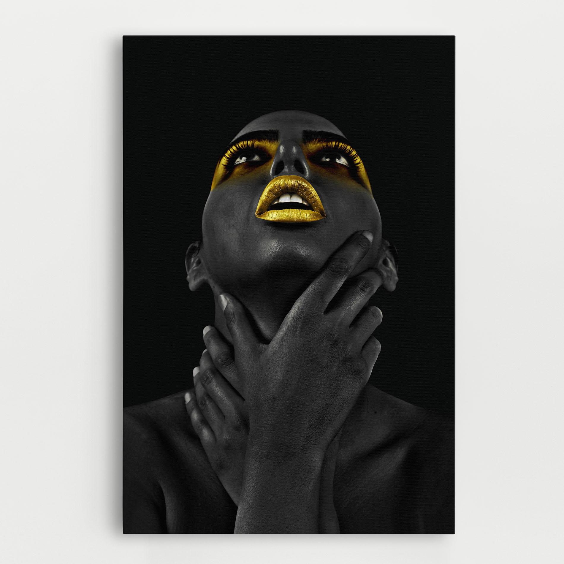 Leinwandbild Golden Lips Women mockup 0