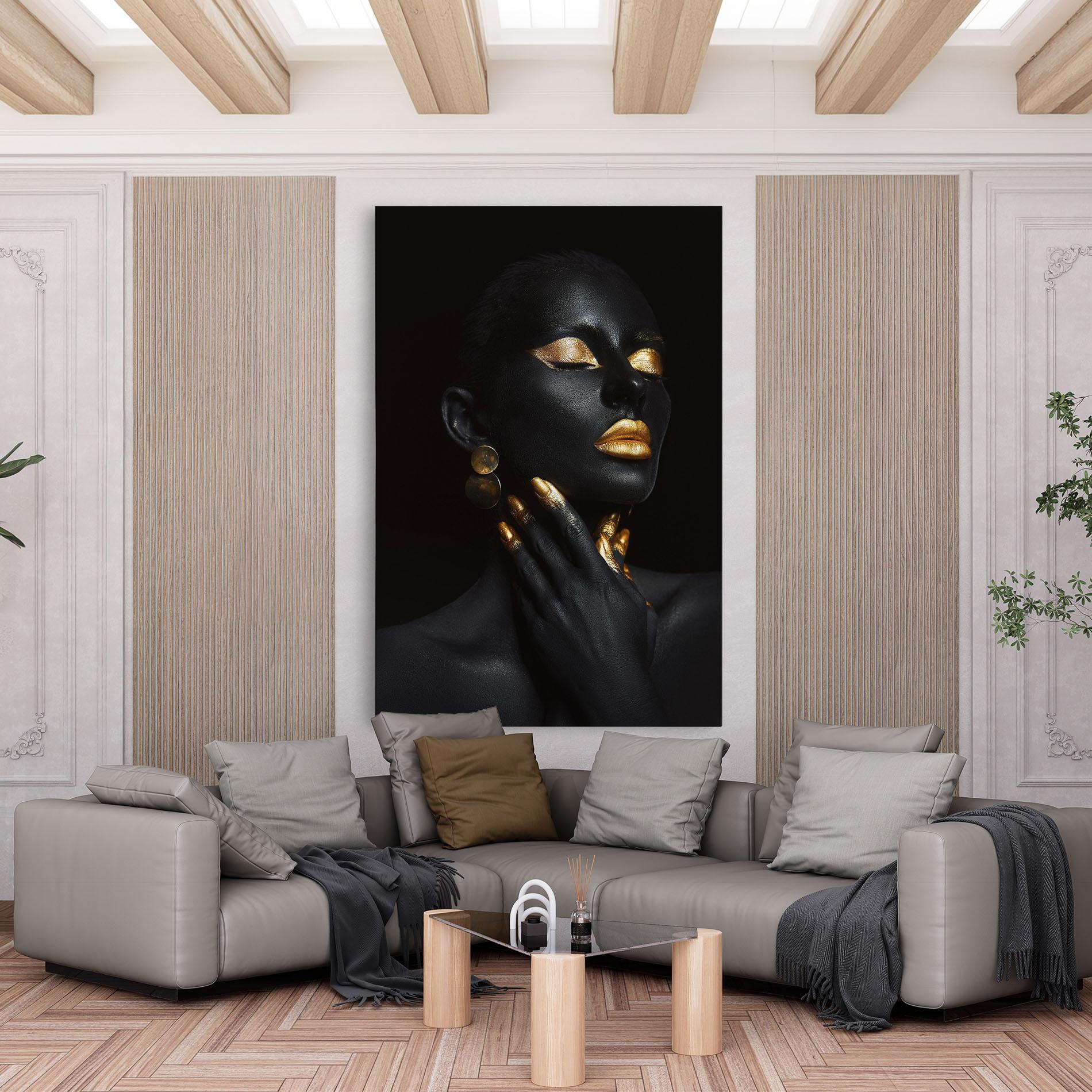 Leinwandbild Eyelids Gold Makeup mockup 6