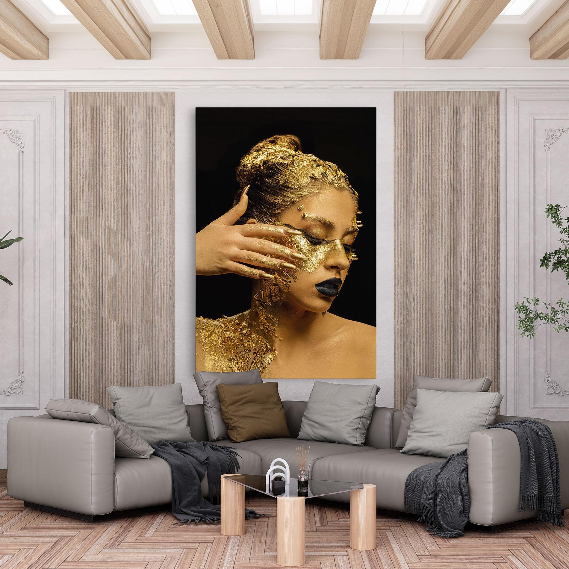 Leinwandbild Festive Golden Makeup mockup 6