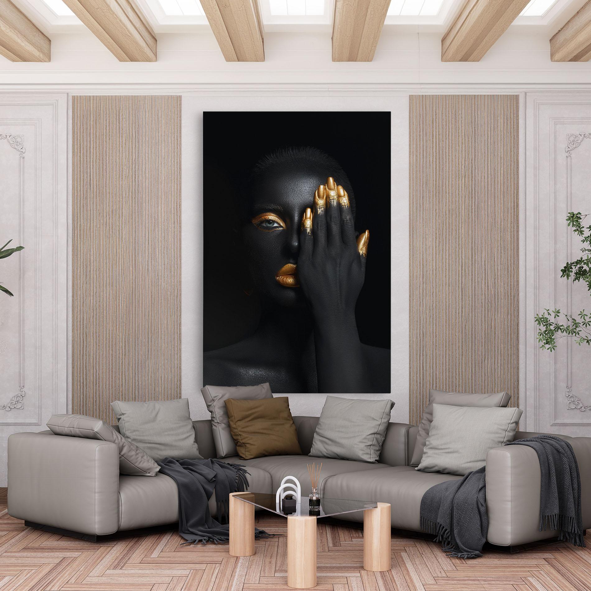 Leinwandbild Gold Makeup Chain mockup 6