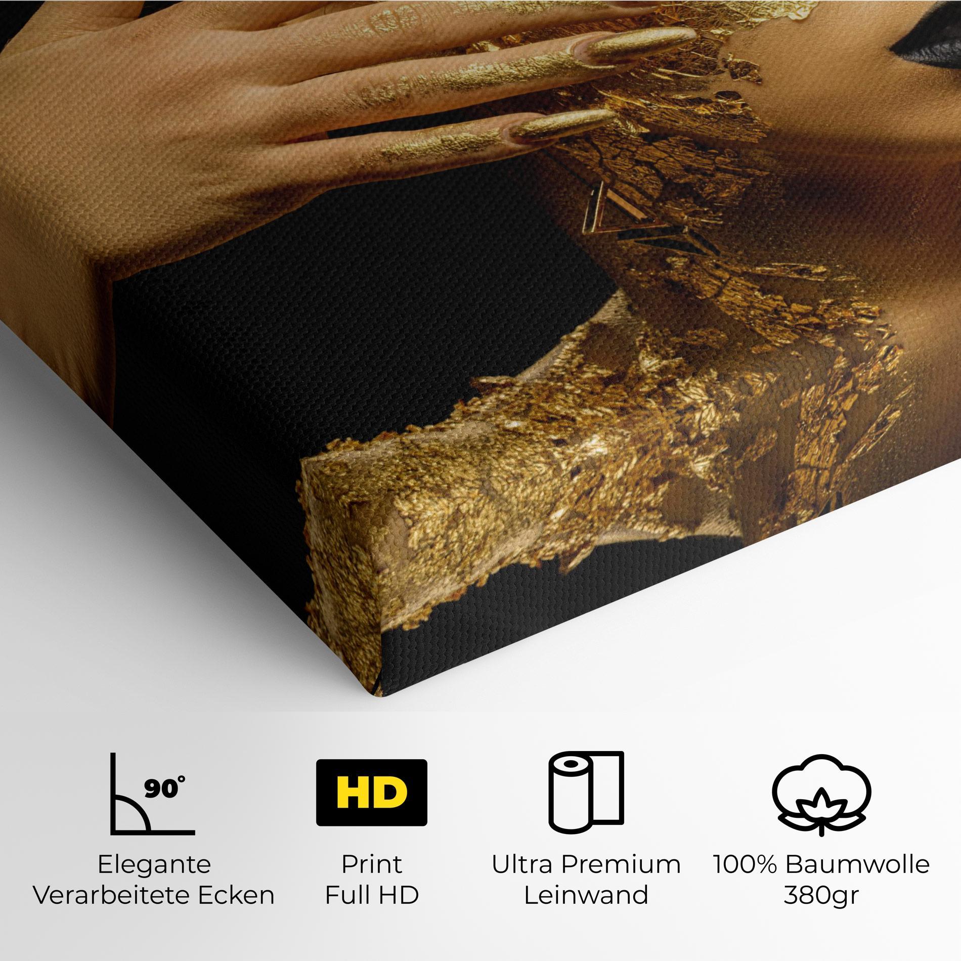 Leinwandbild Festive Golden Makeup mockup 4