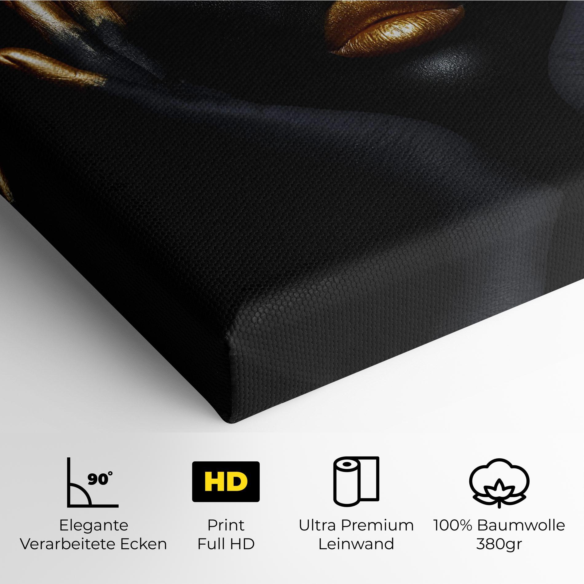 Leinwandbild Fingertips Gold Makeup mockup 4