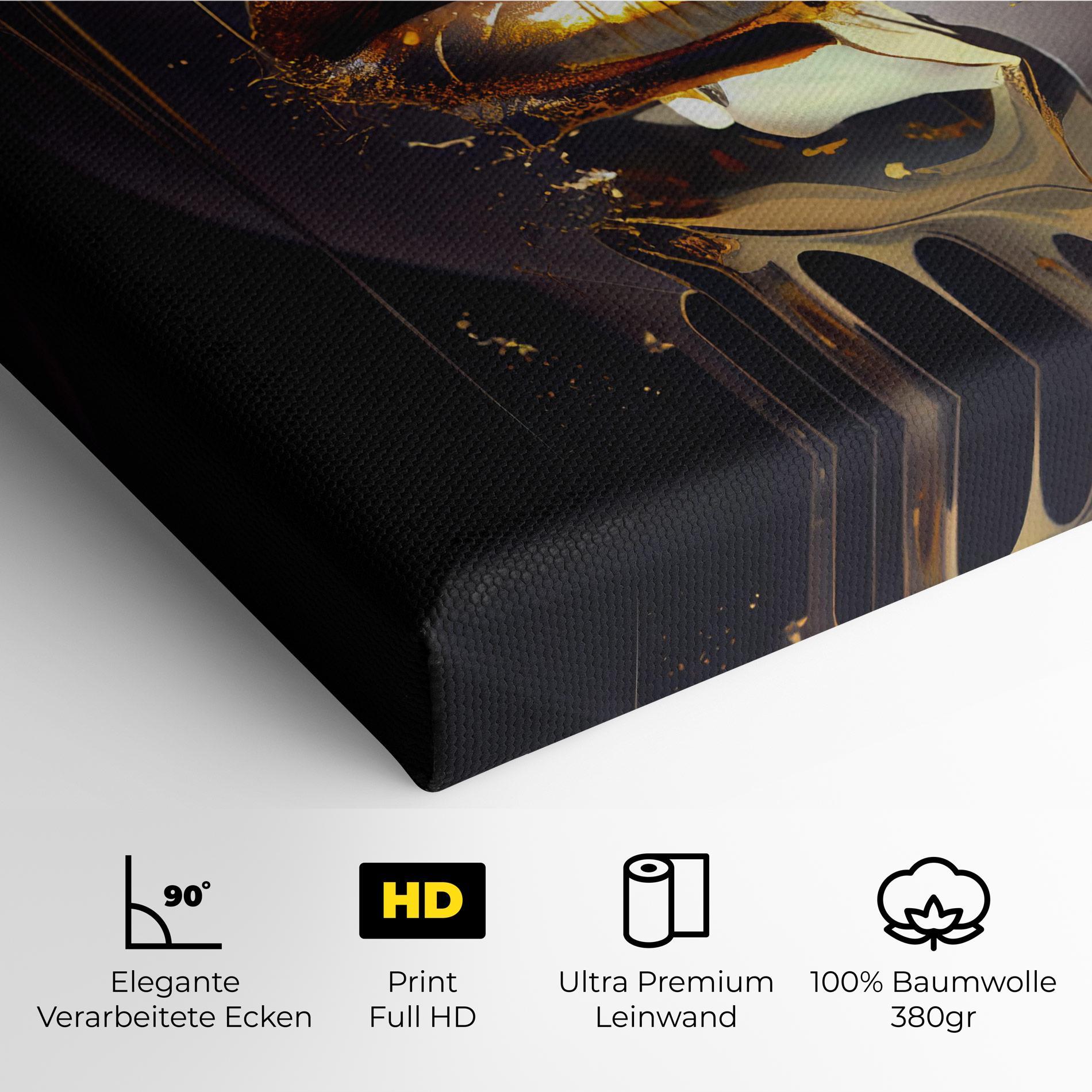 Leinwandbild Glamorous Gold Lips mockup 4