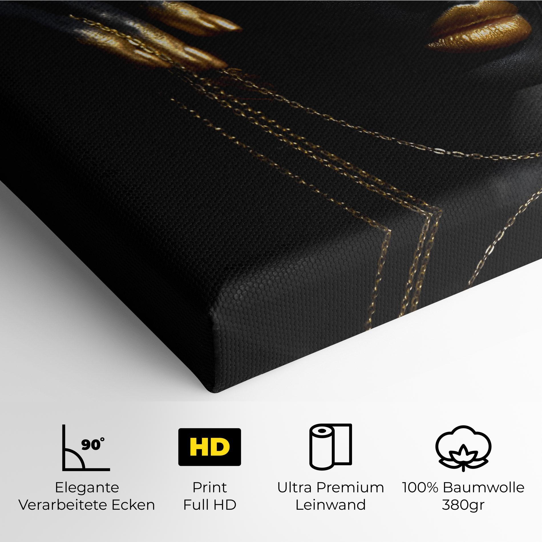 Leinwandbild Gold Black Skin mockup 4