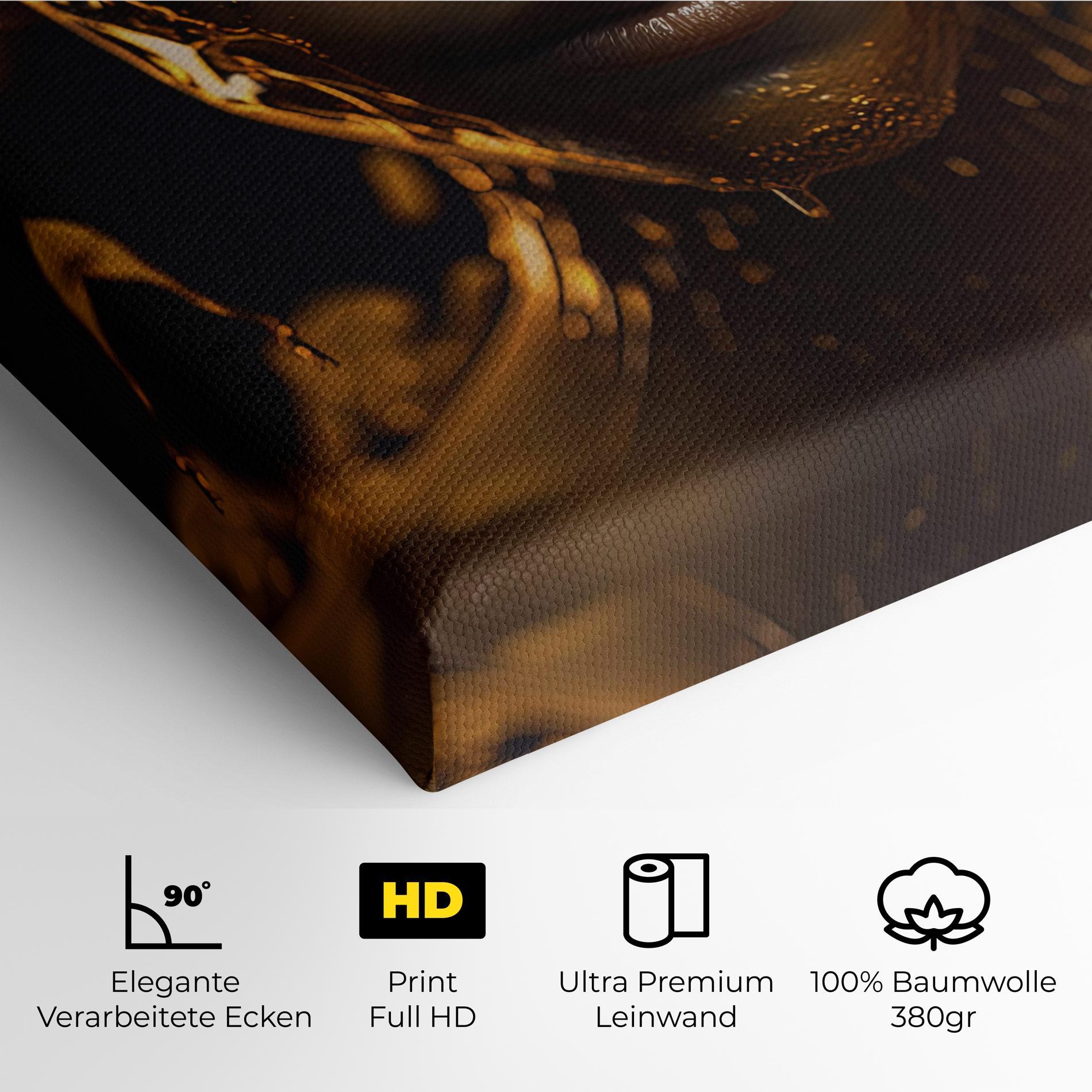 Leinwandbild Gold Honeycomb Girl mockup 4