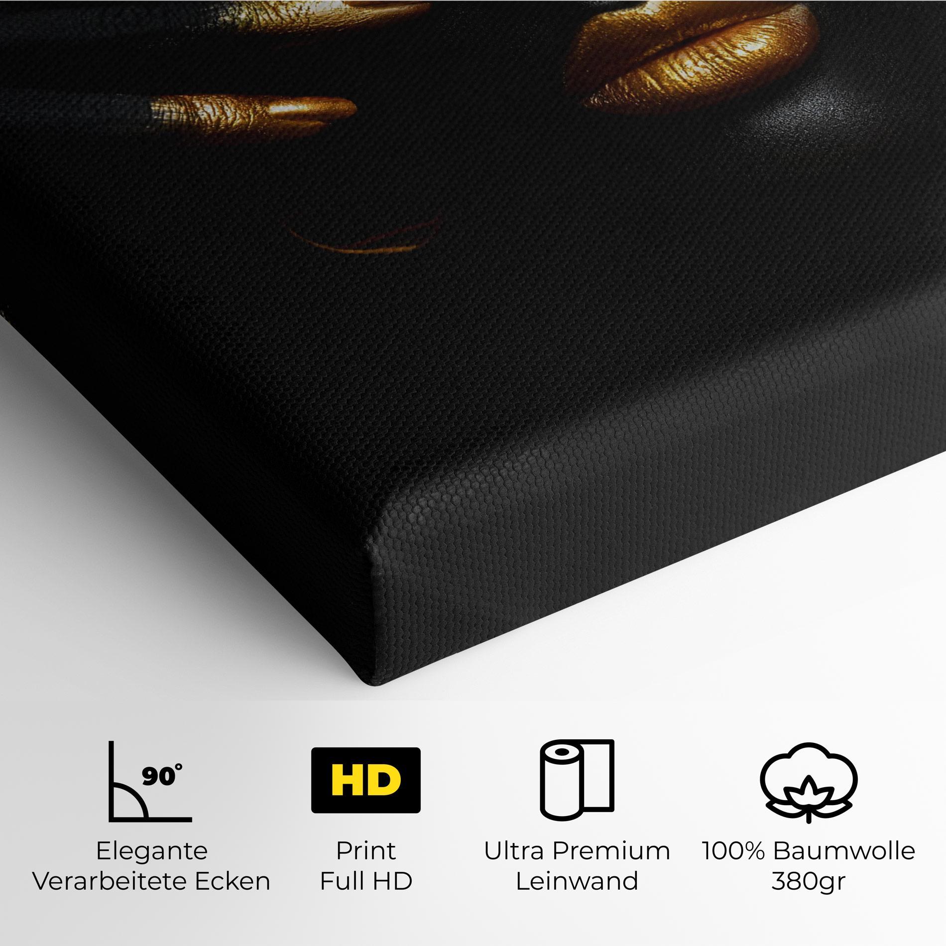 Leinwandbild Gold Makeup Nails mockup 4