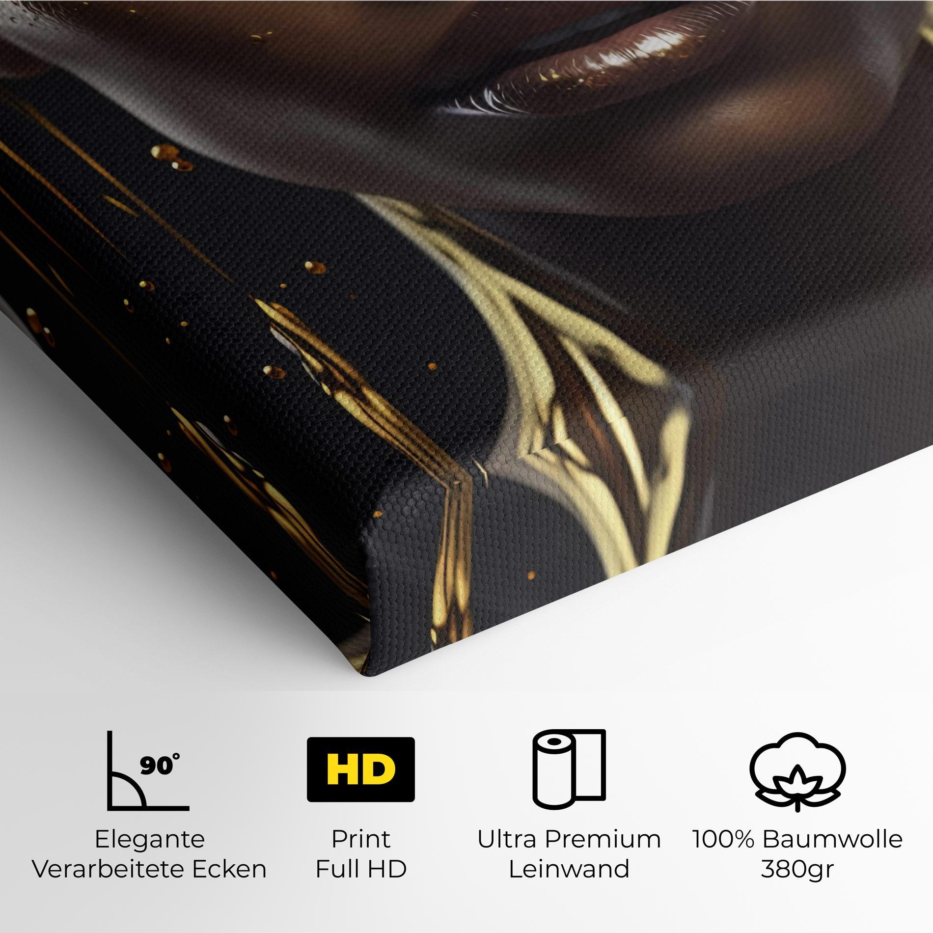 Leinwandbild Gold Portrait Falling mockup 4