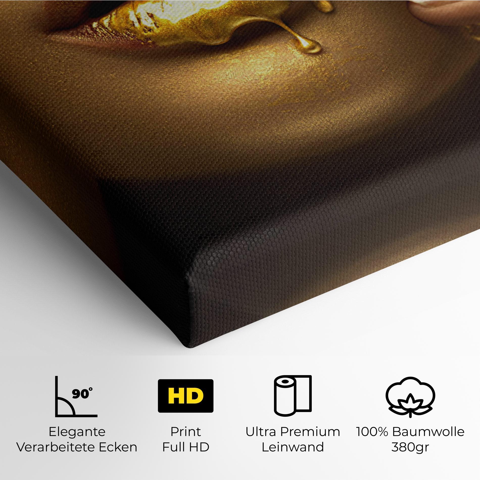 Leinwandbild Golden Lips mockup 4