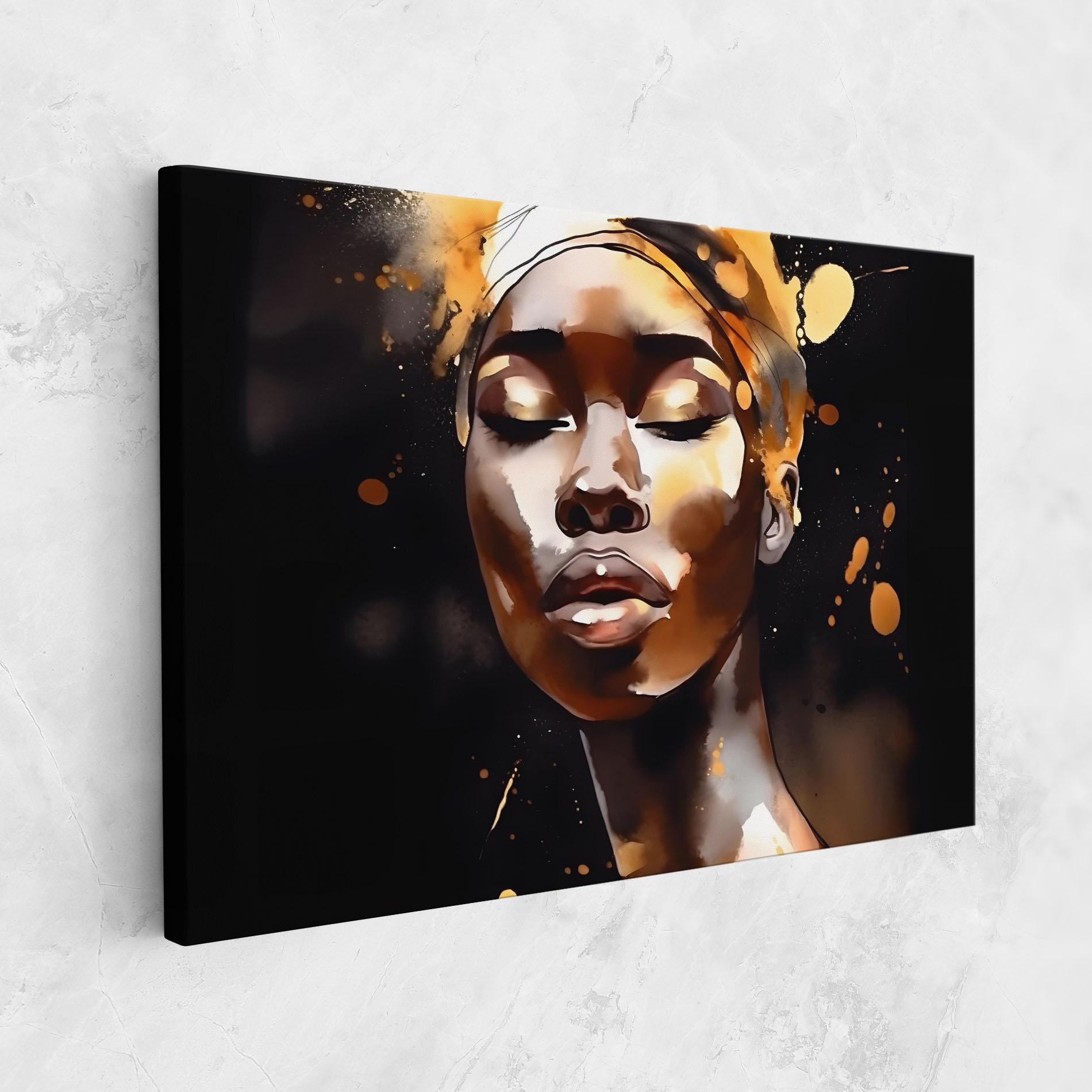 Leinwandbild Abstract Gold Woman mockup 1
