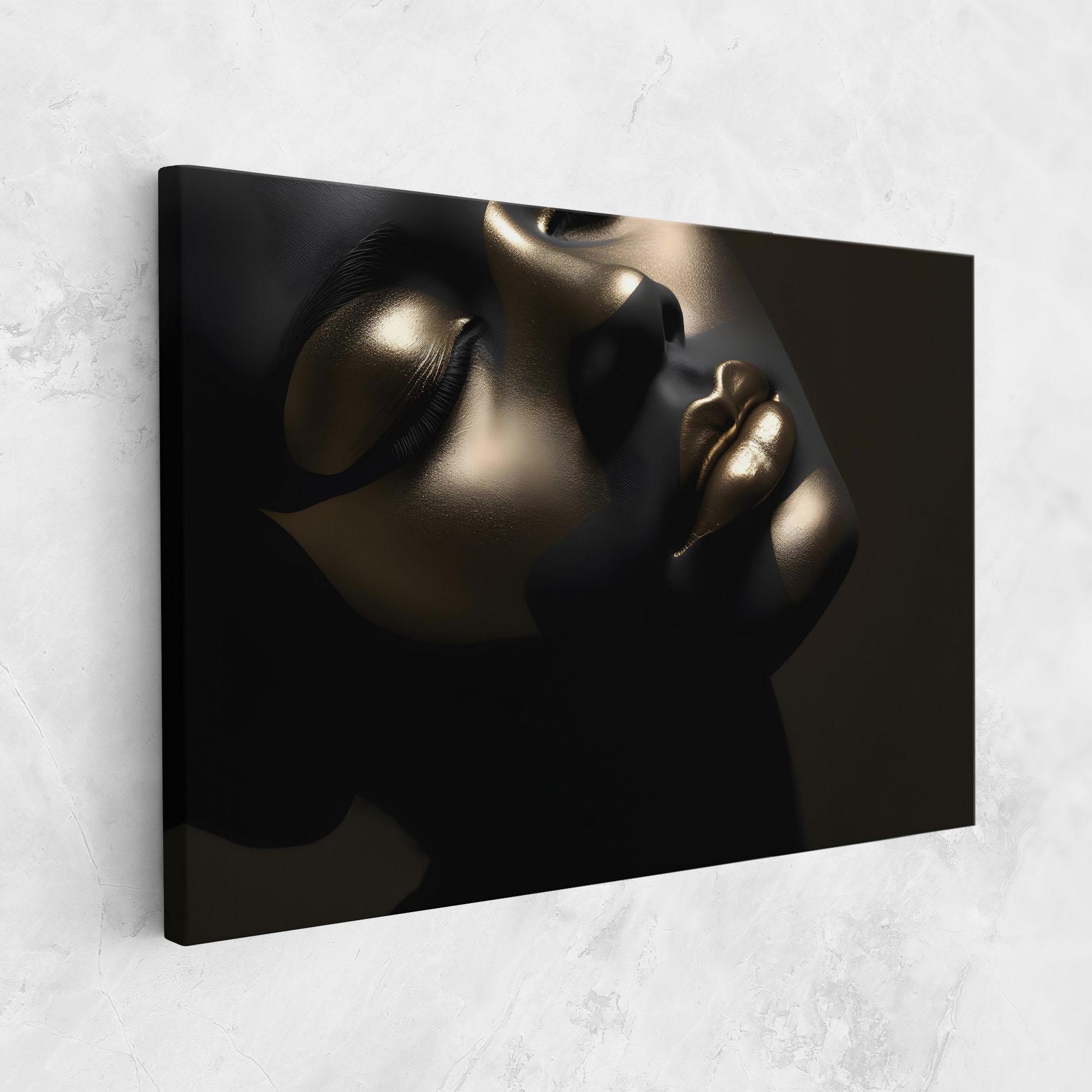 Leinwandbild Dark Gold Face mockup 1