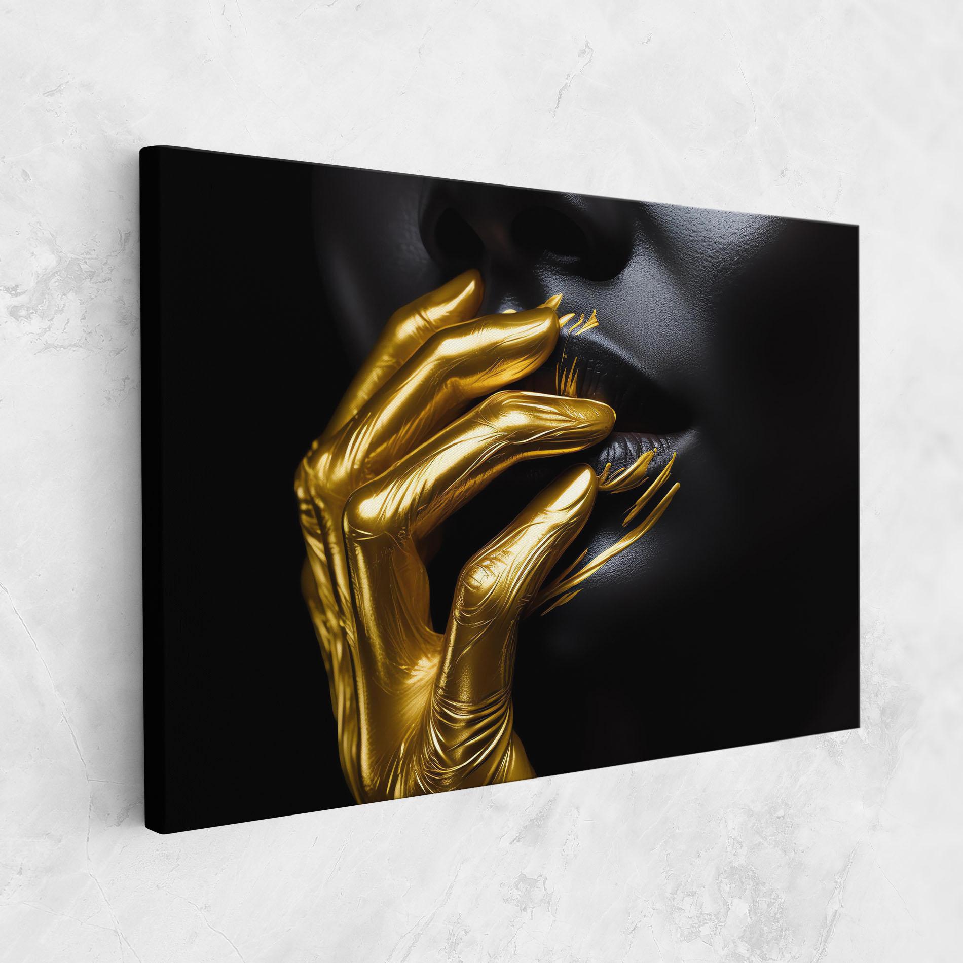 Leinwandbild Gold Small Hand mockup 1
