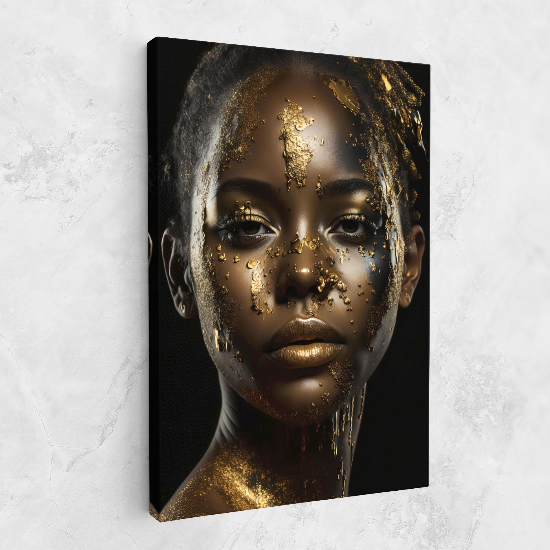 Leinwandbild Attractive Gold Woman mockup 1