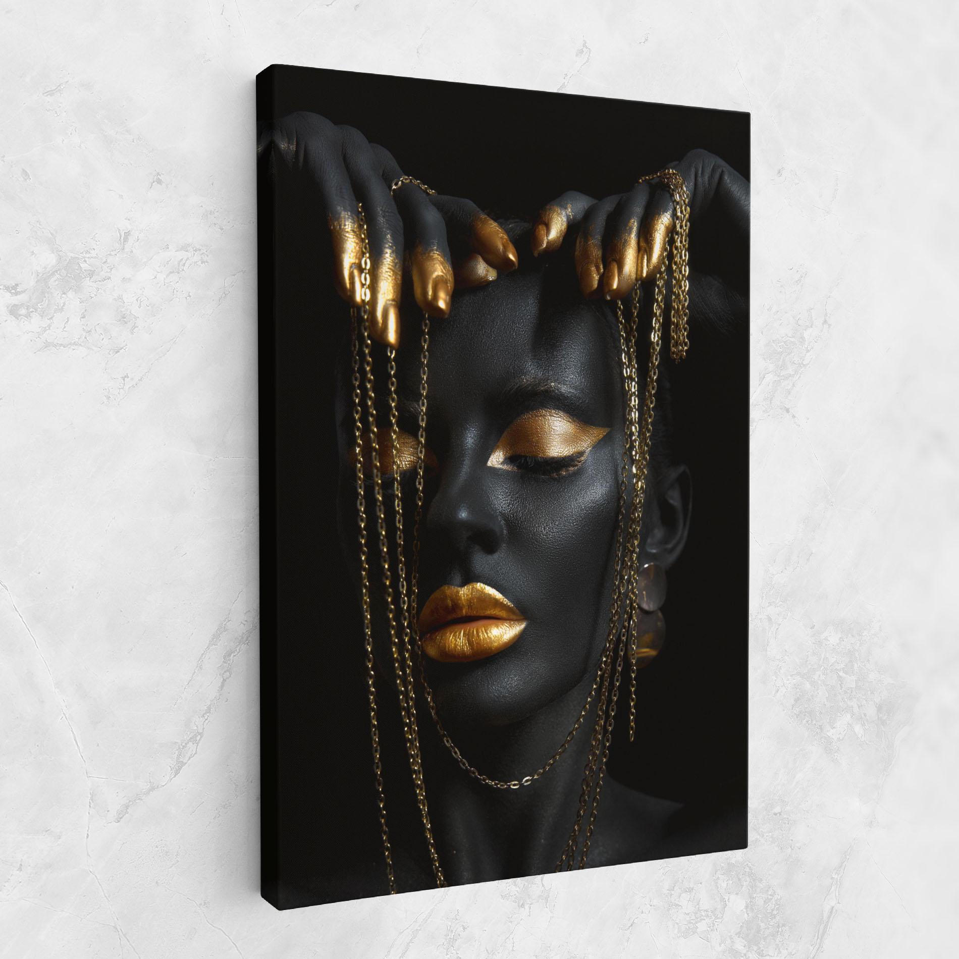Leinwandbild Chain Gold Eyelids mockup 1