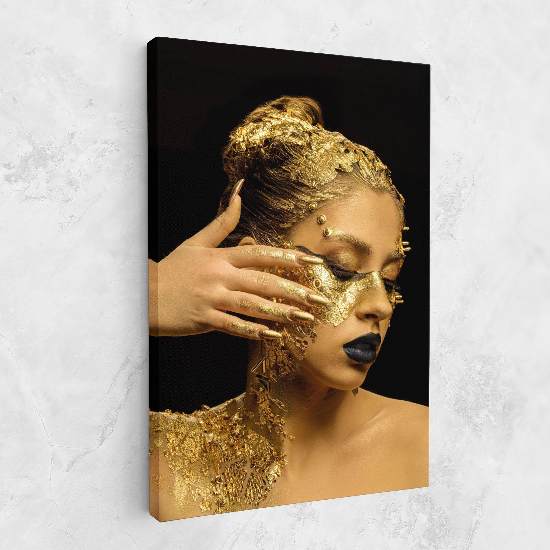 Leinwandbild Festive Golden Makeup mockup 1