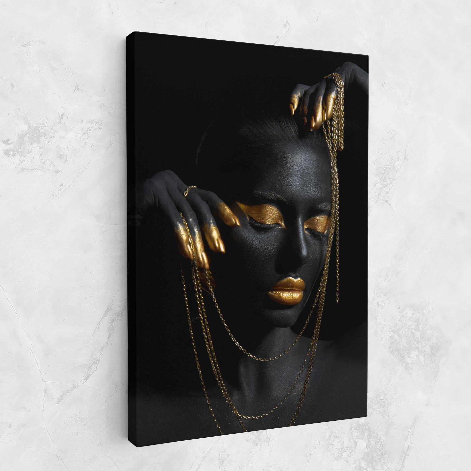 Leinwandbild Gold Black Skin mockup 1