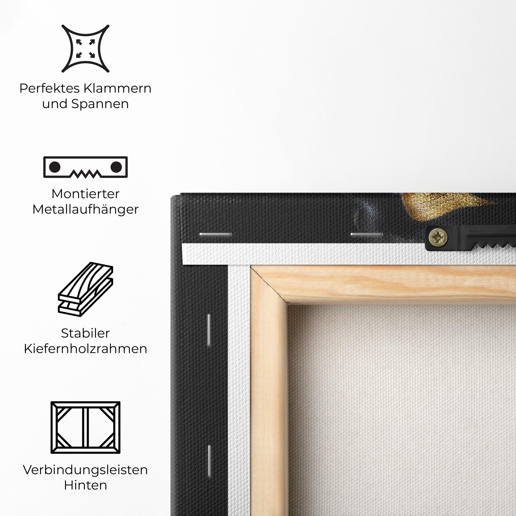 Leinwandbild Gold Black Paint mockup 5