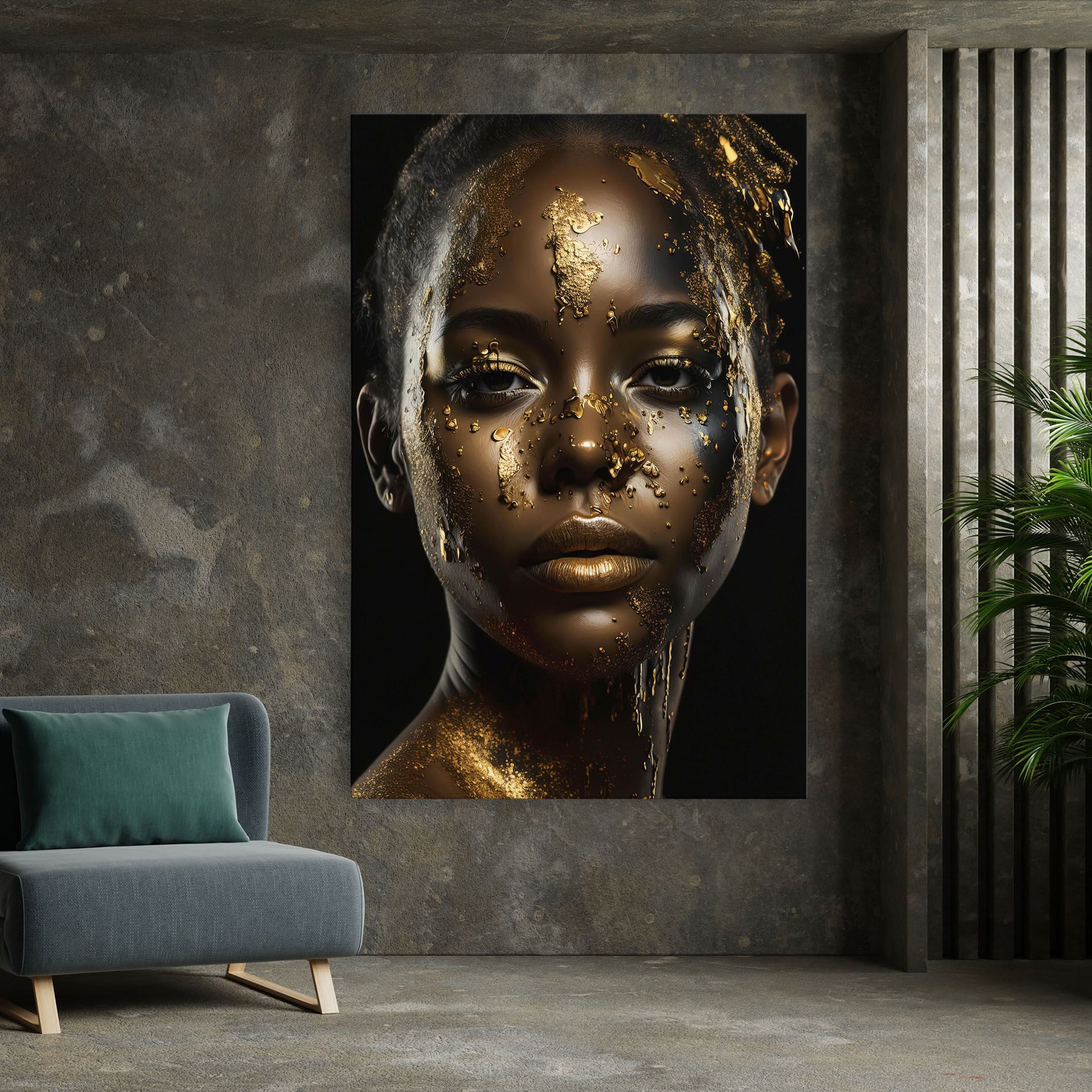 Attractive Gold Woman mockup 7