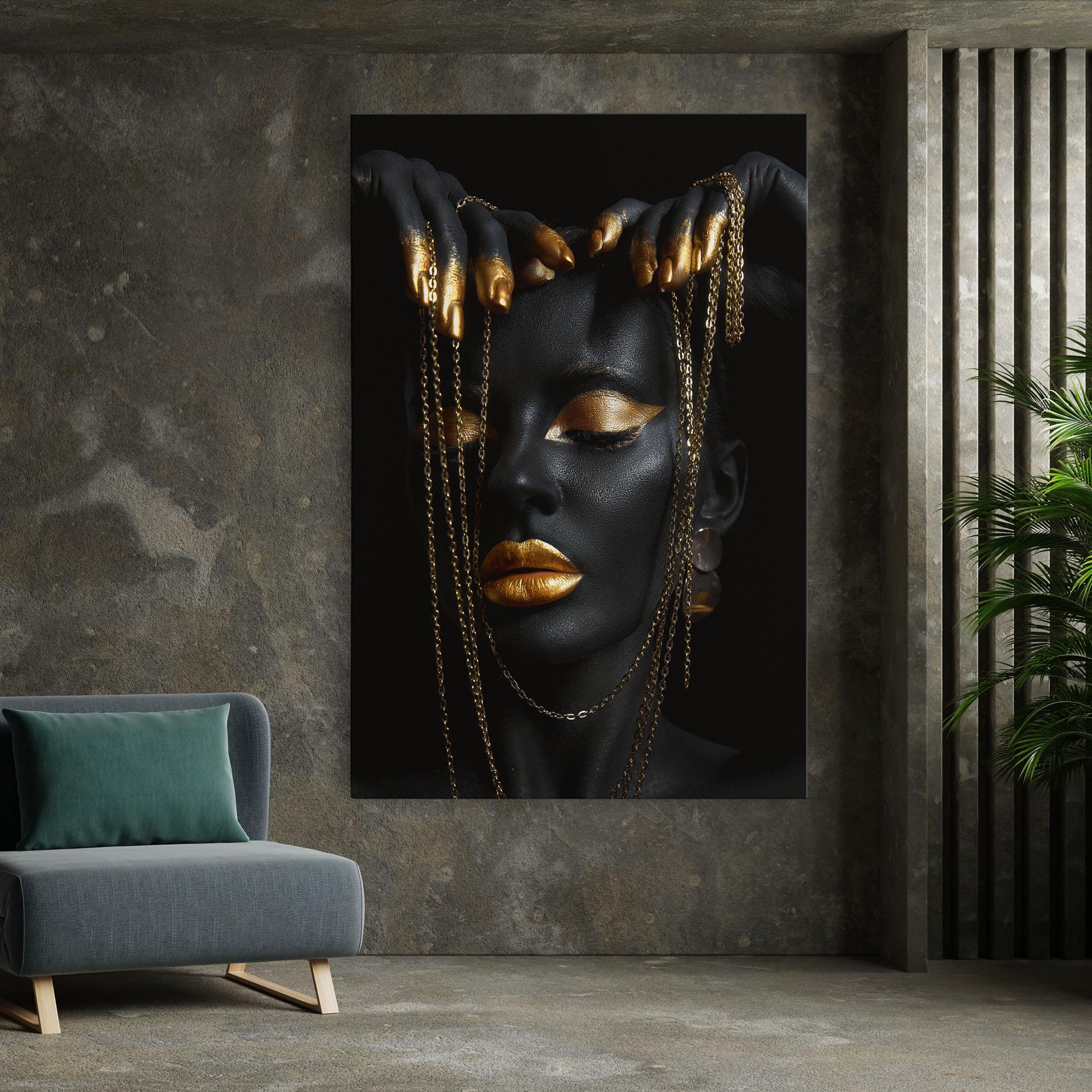 Leinwandbild Chain Gold Eyelids mockup 7
