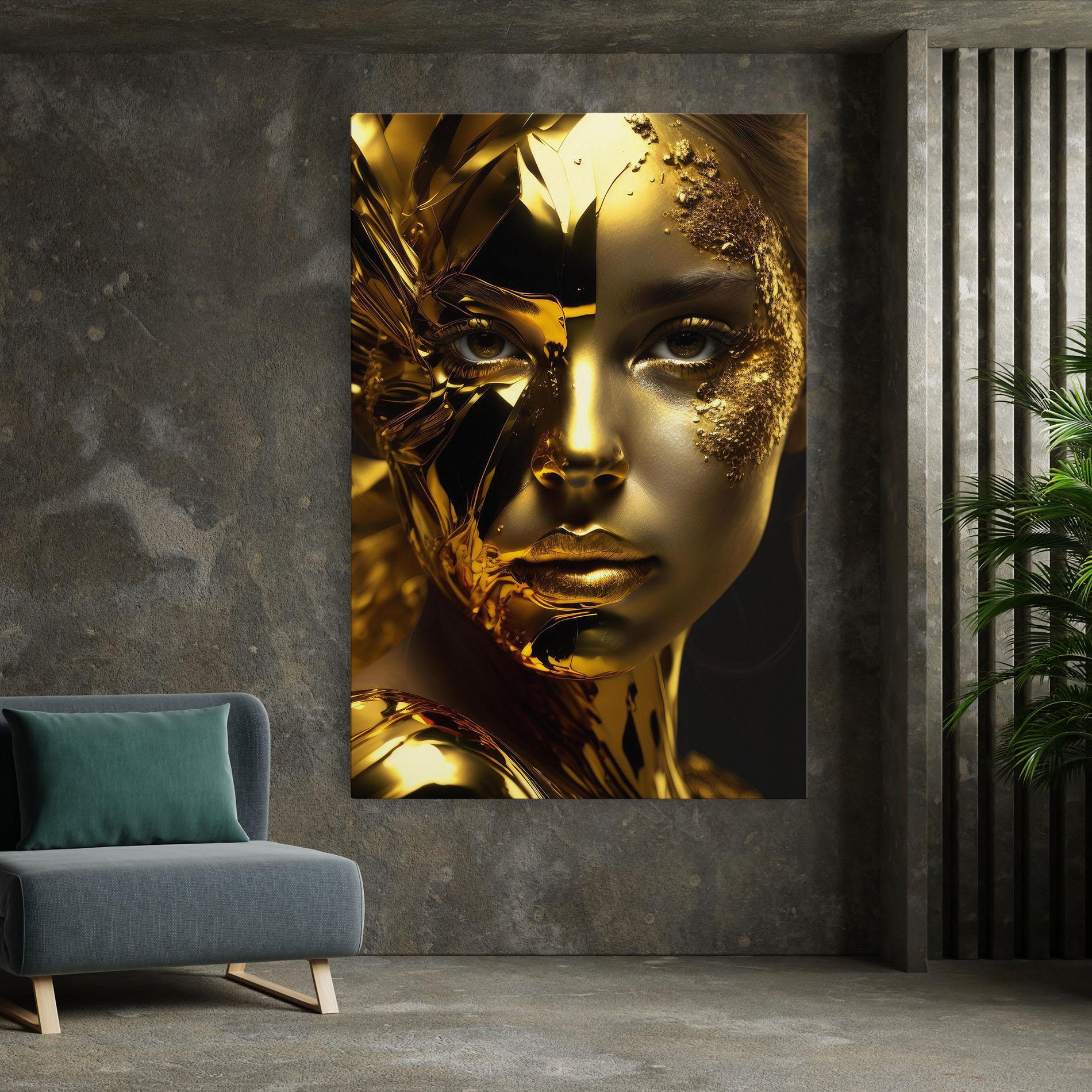 Leinwandbild Covered By Gold mockup 7