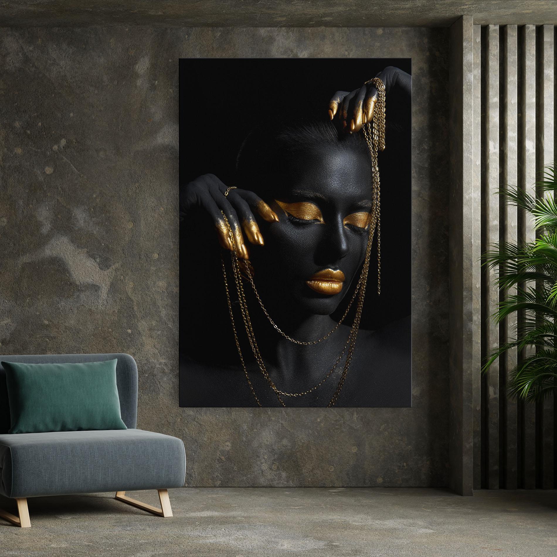 Leinwandbild Gold Black Skin mockup 7