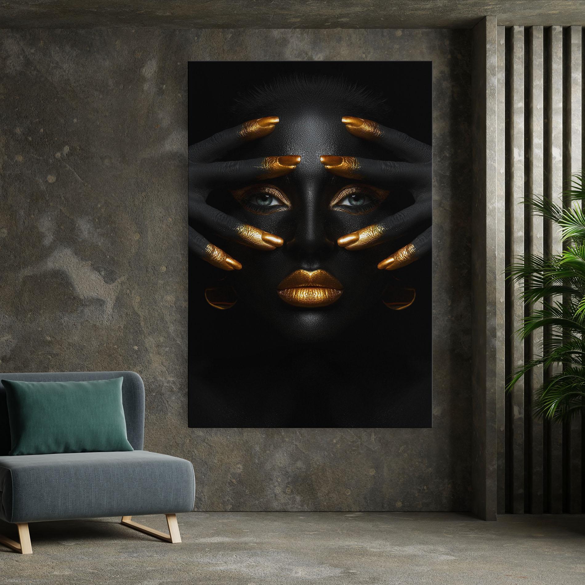 Leinwandbild Gold Fingertips Art mockup 7