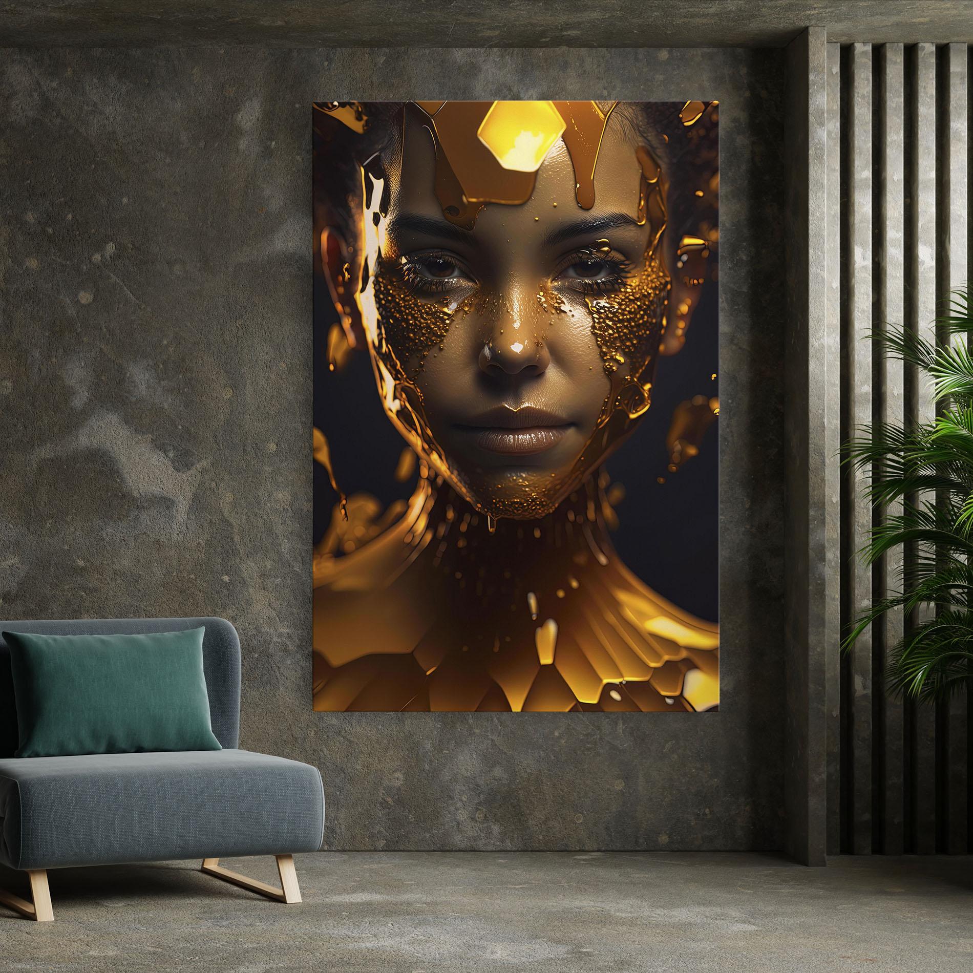 Leinwandbild Gold Honeycomb Girl mockup 7