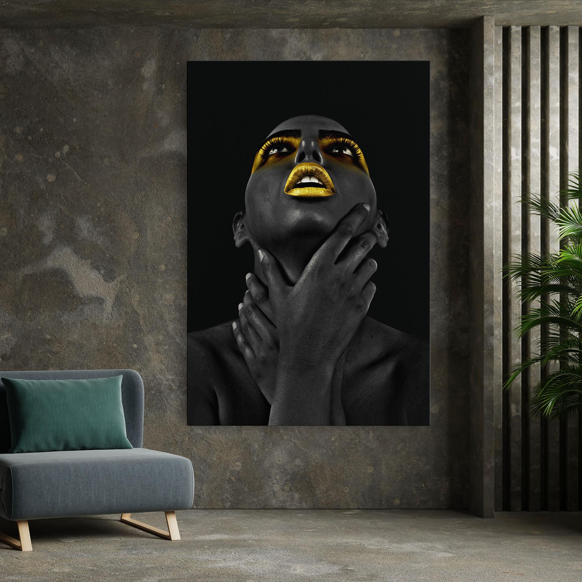 Leinwandbild Golden Lips Women mockup 7