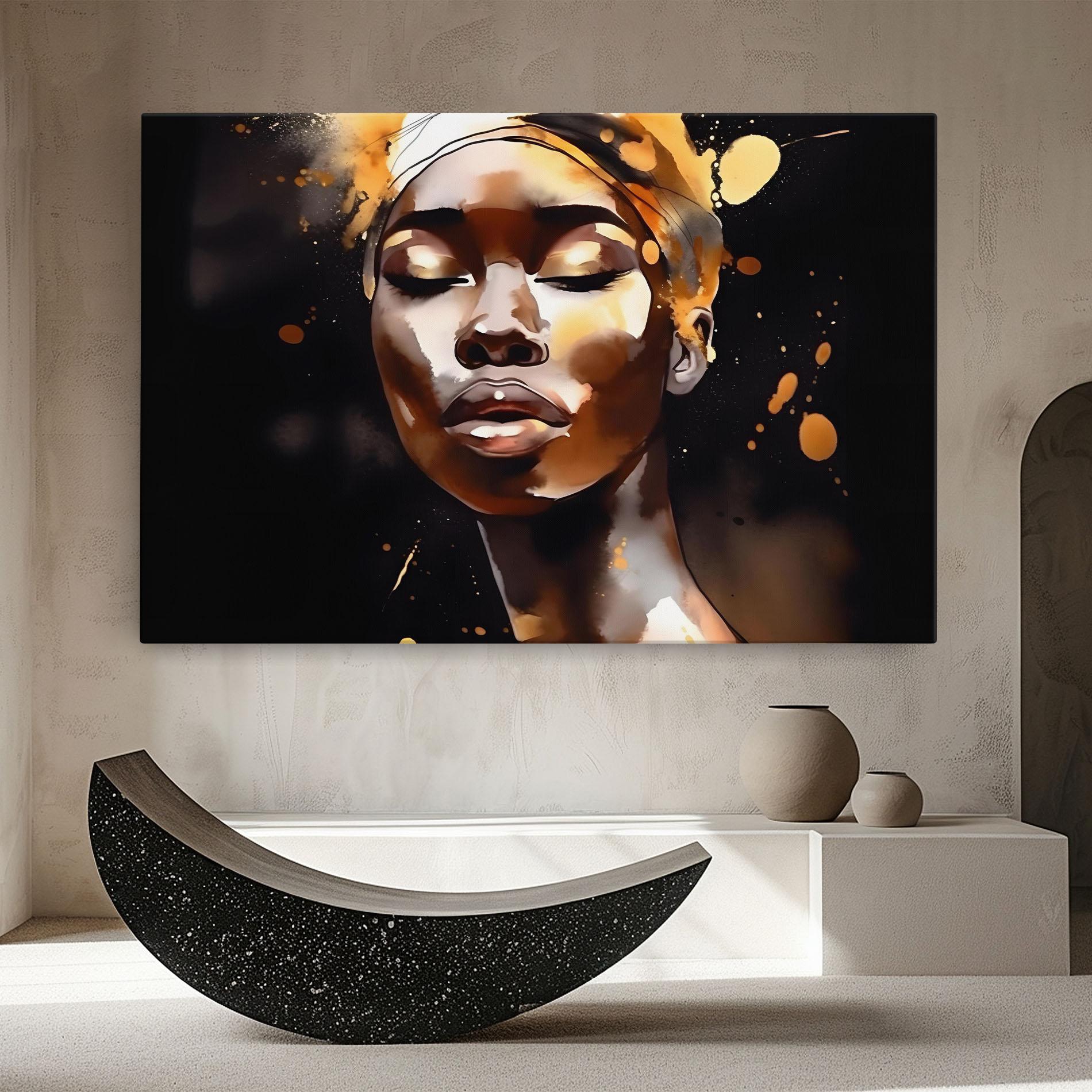 Leinwandbild Abstract Gold Woman mockup 8