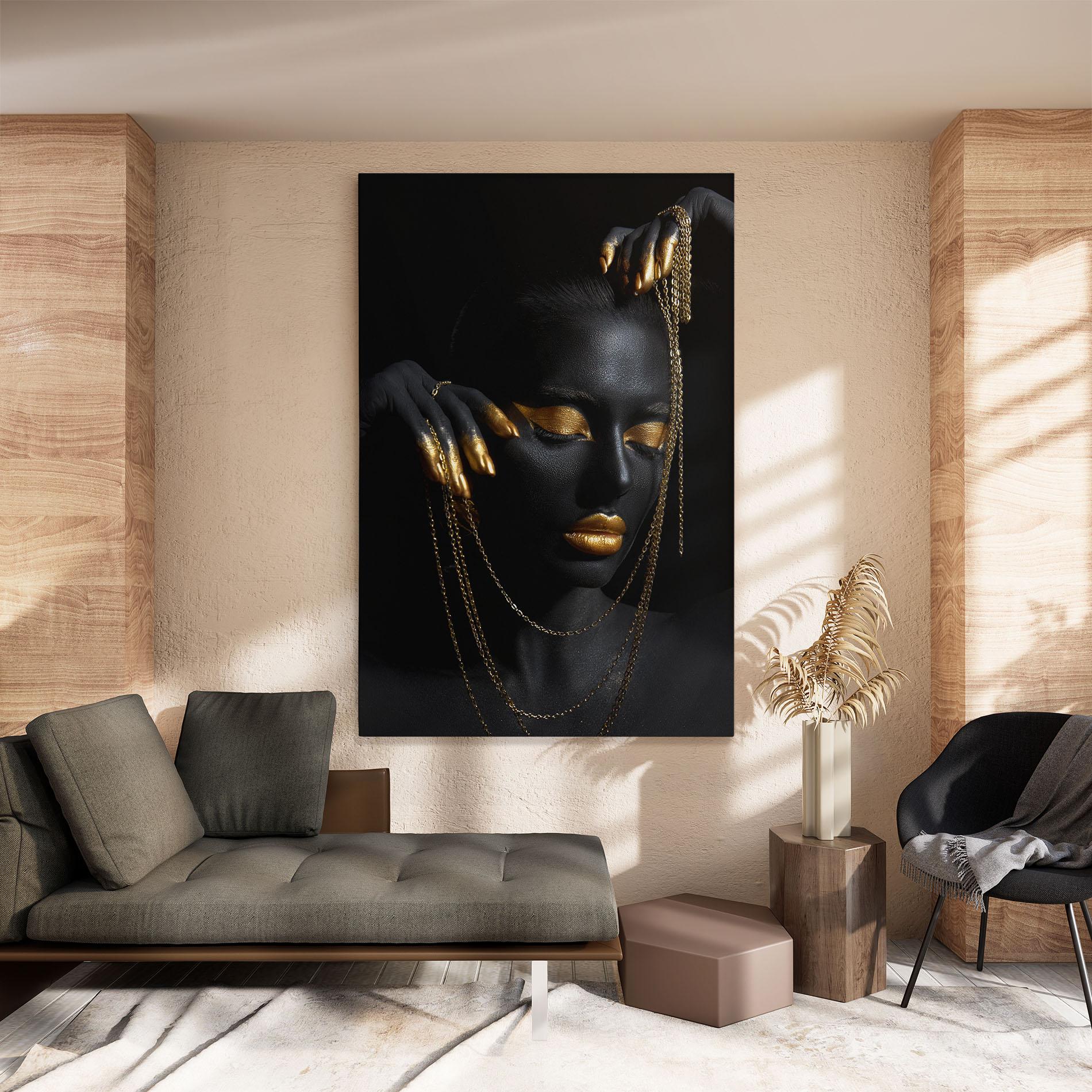 Leinwandbild Gold Black Skin mockup 8