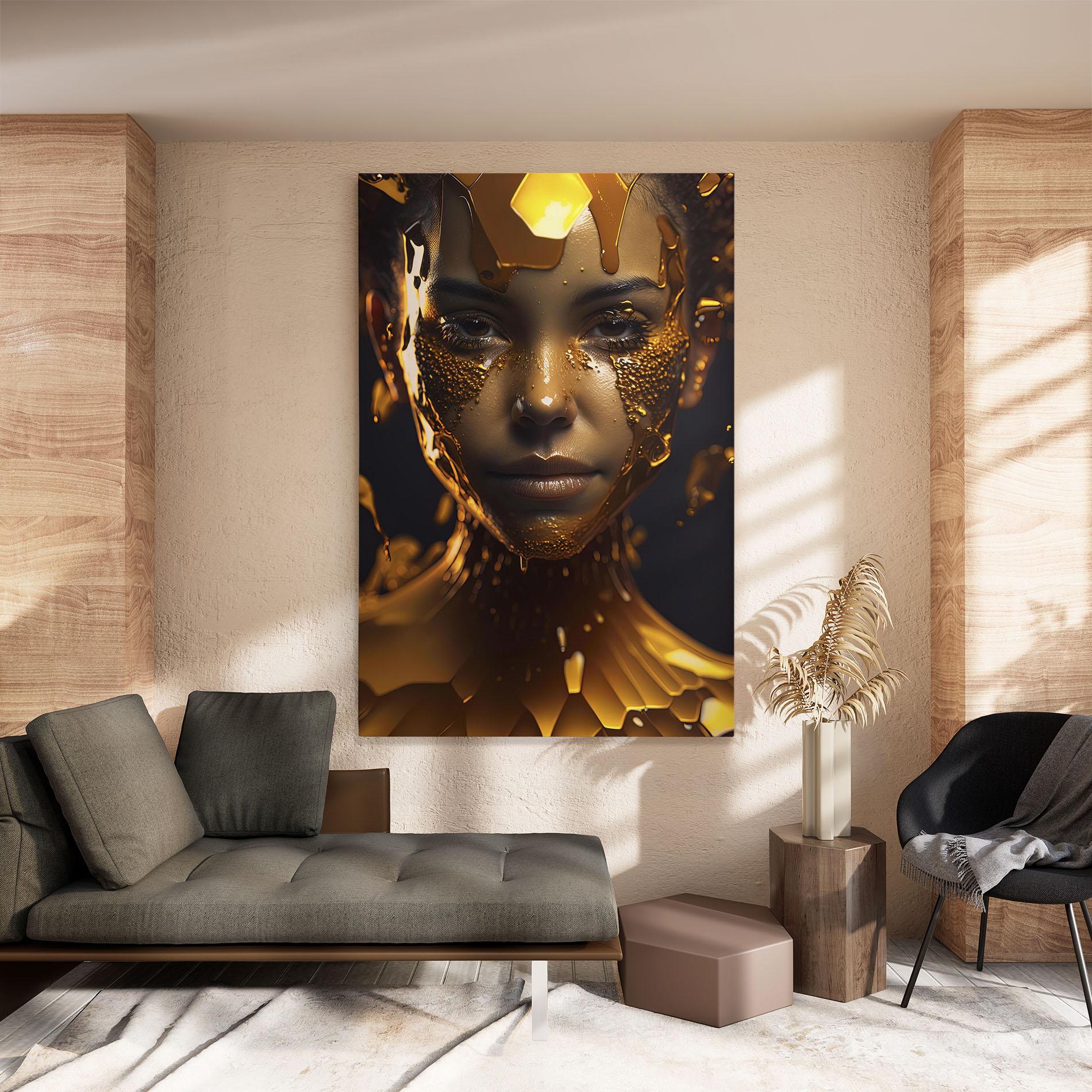 Leinwandbild Gold Honeycomb Girl mockup 8