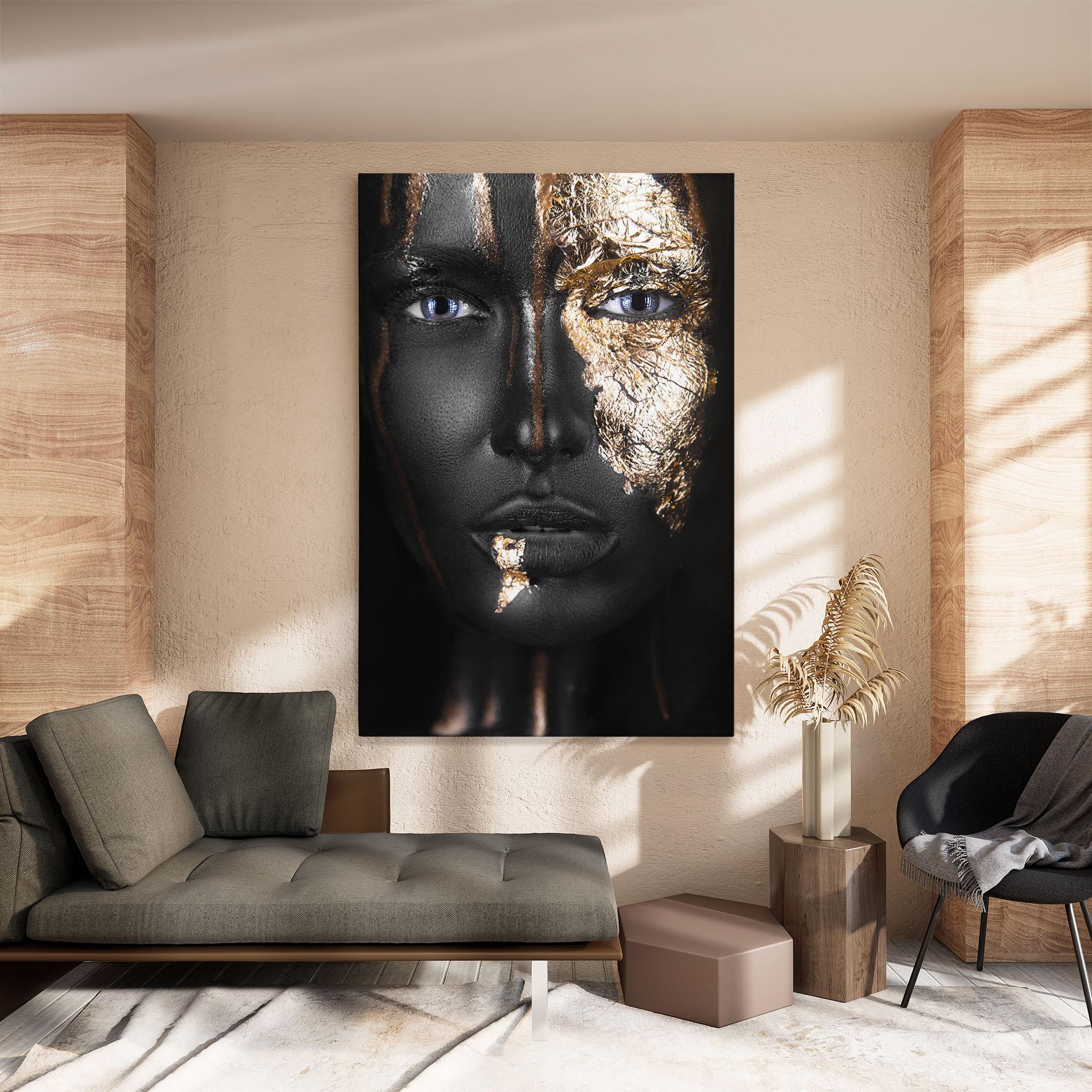 Leinwandbild Golden Face mockup 8