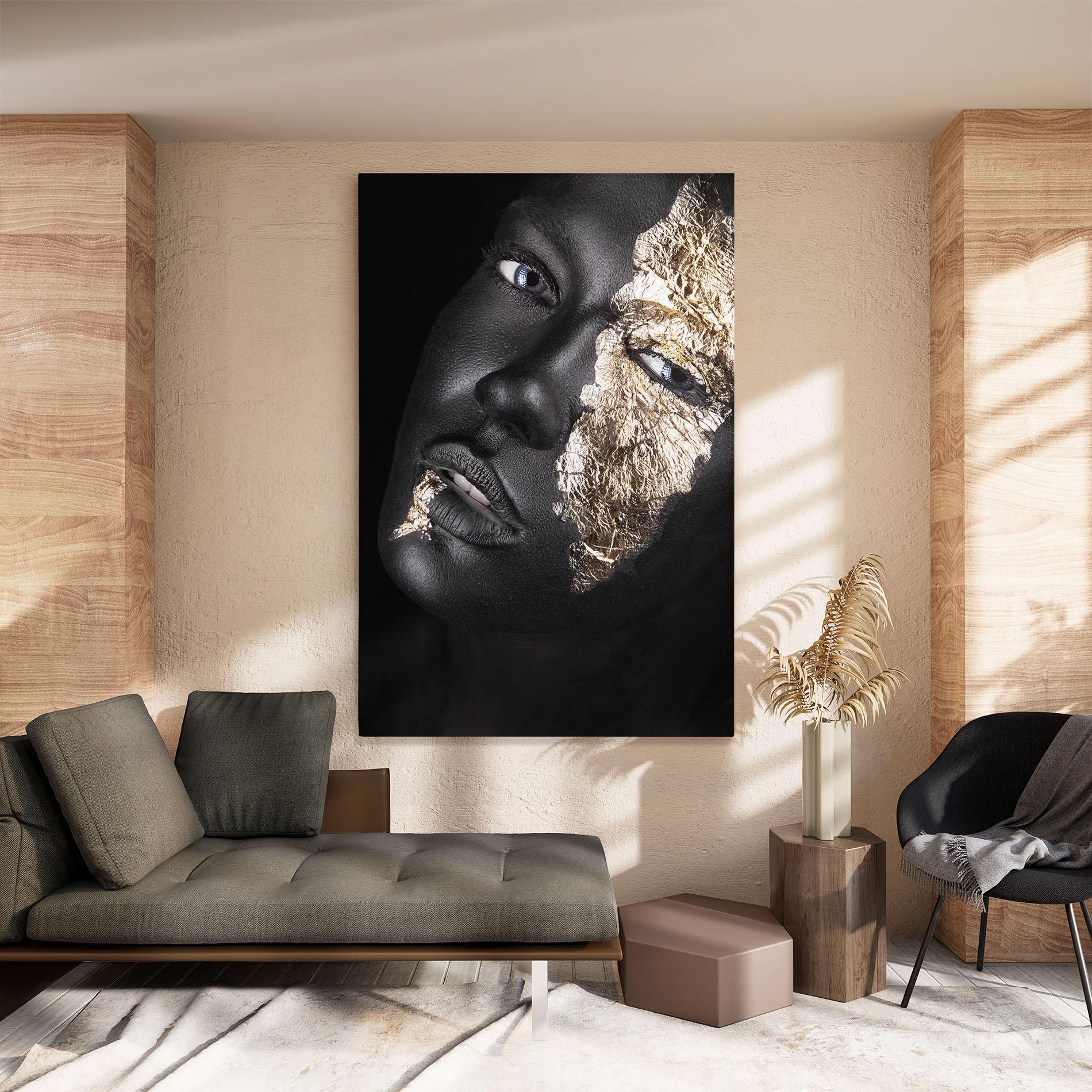 Leinwandbild Grey Gold Makeup mockup 8