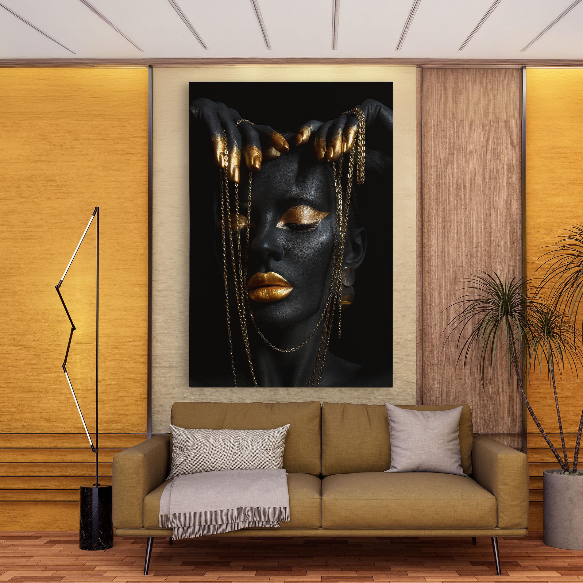 Leinwandbild Chain Gold Eyelids mockup 9