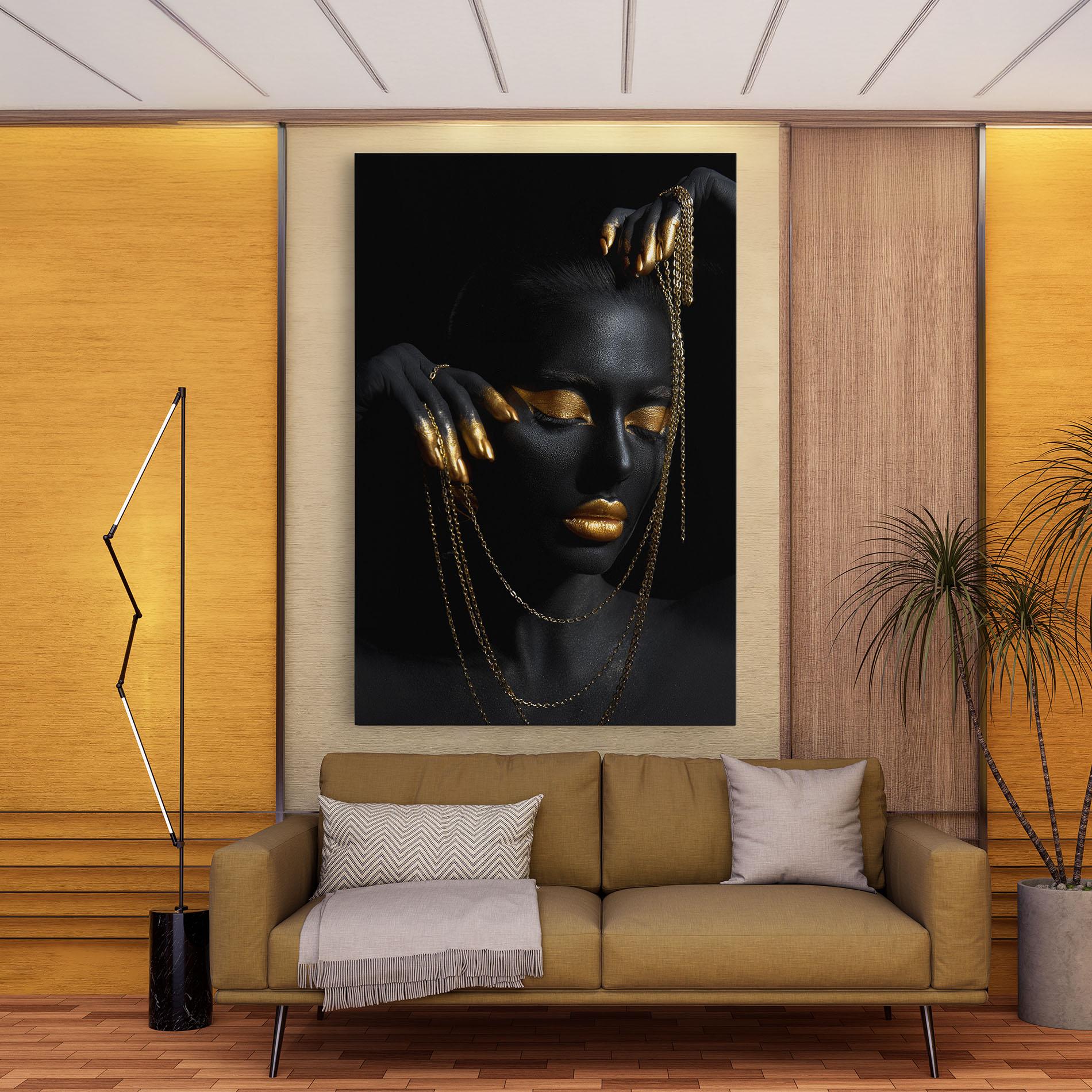 Leinwandbild Gold Black Skin mockup 9