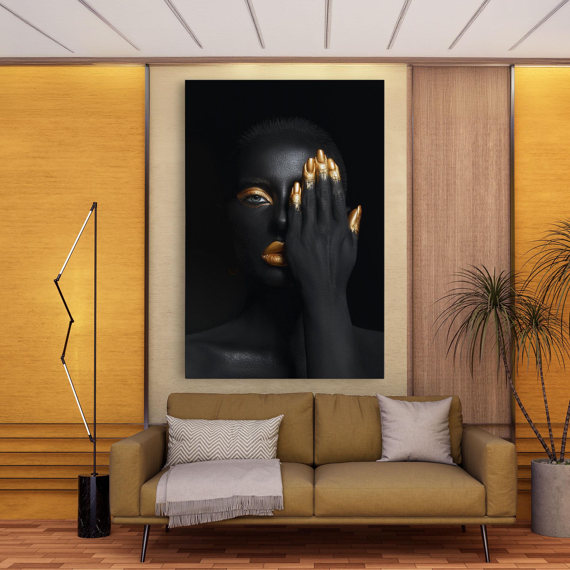 Leinwandbild Gold Makeup Chain mockup 9