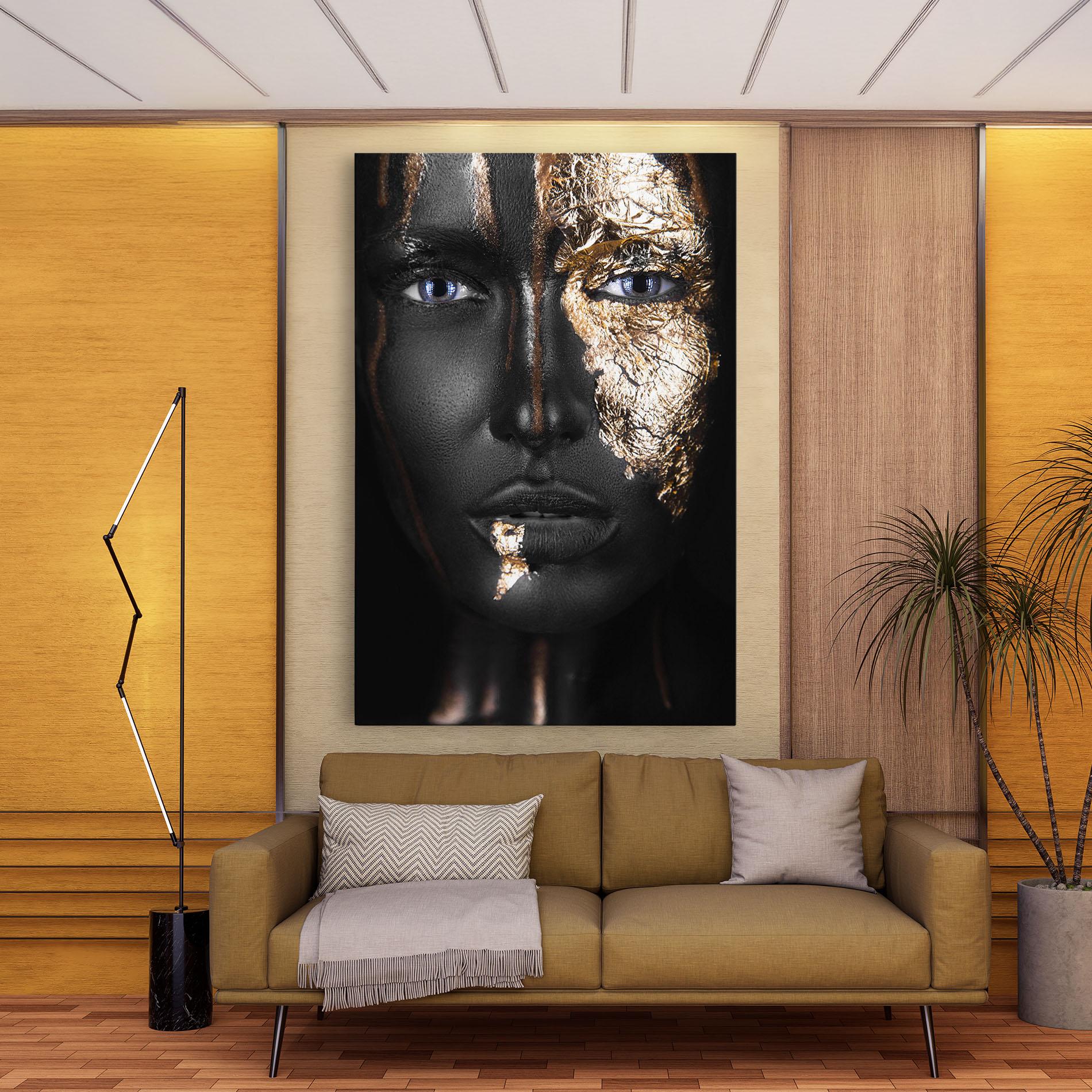 Leinwandbild Golden Face mockup 9