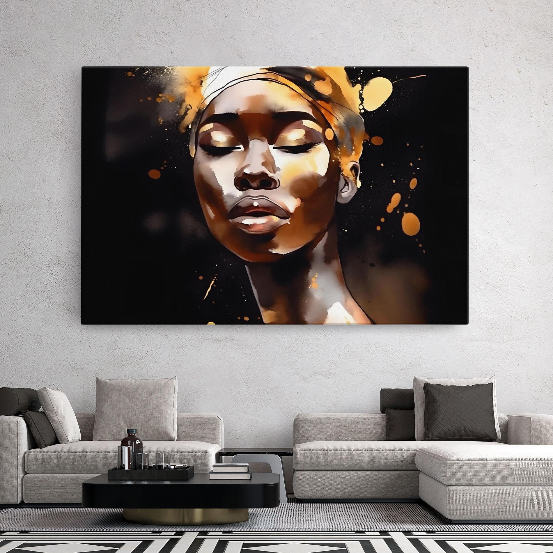 Leinwandbild Abstract Gold Woman mockup 2