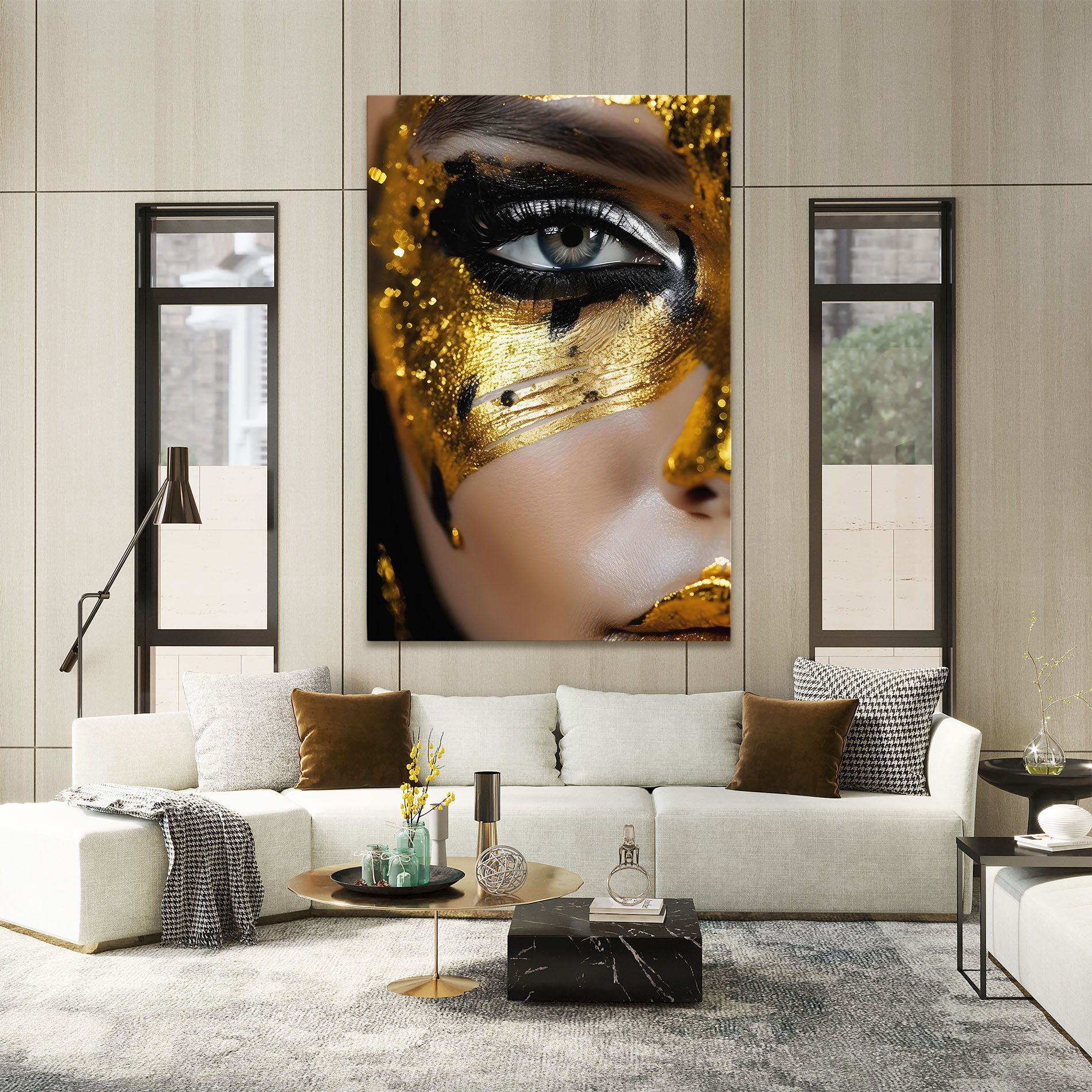 Leinwandbild Black Gold Eyeliner