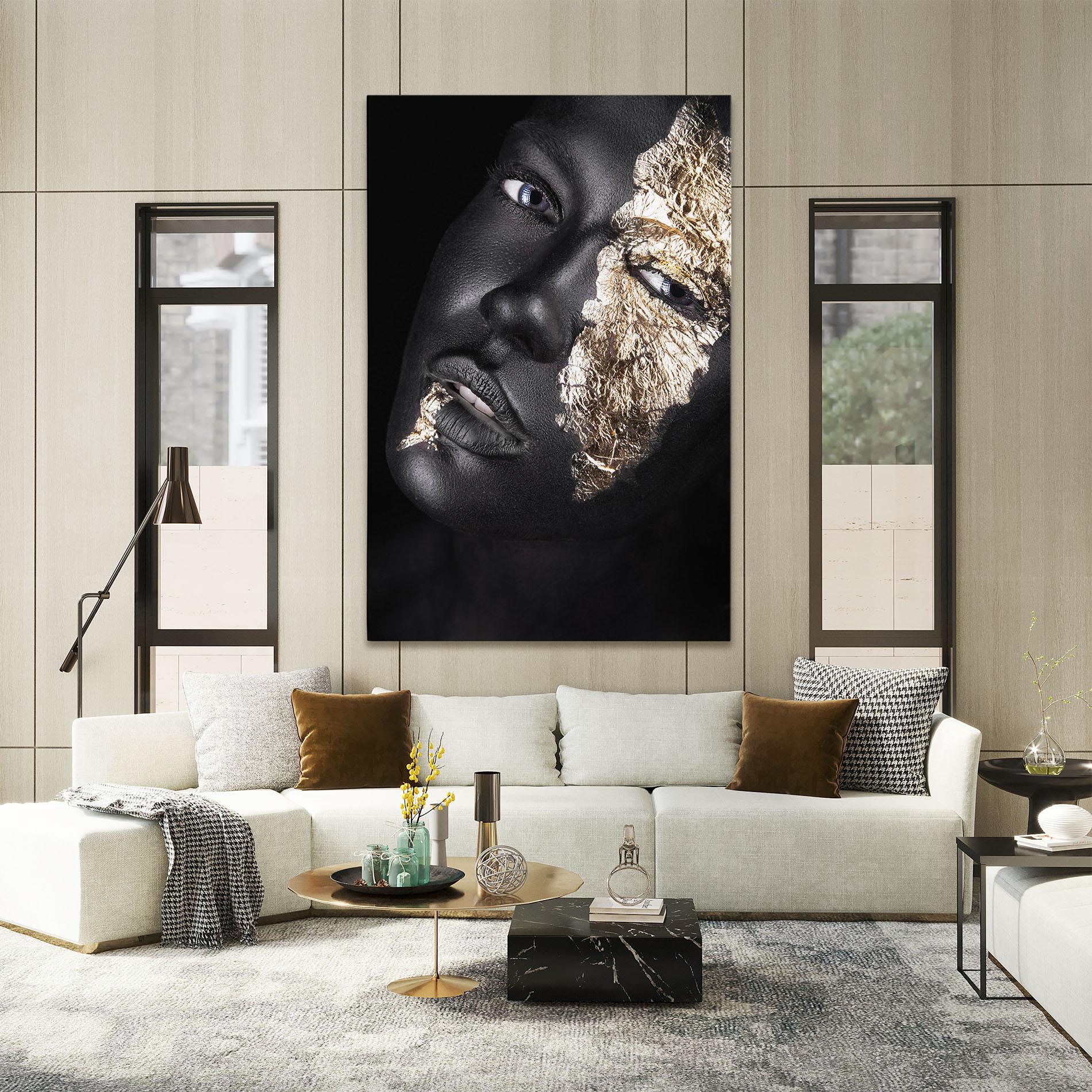 Leinwandbild Grey Gold Makeup mockup 2