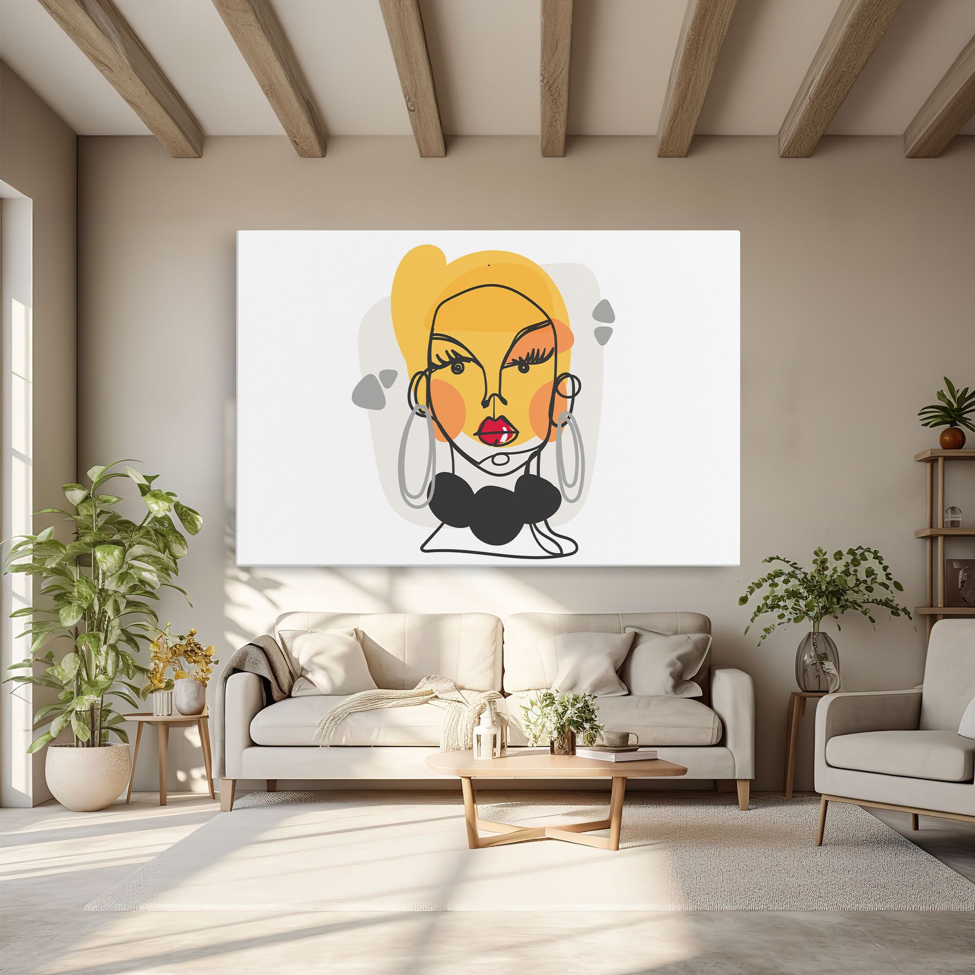 Abstract Blonde Face mockup 6