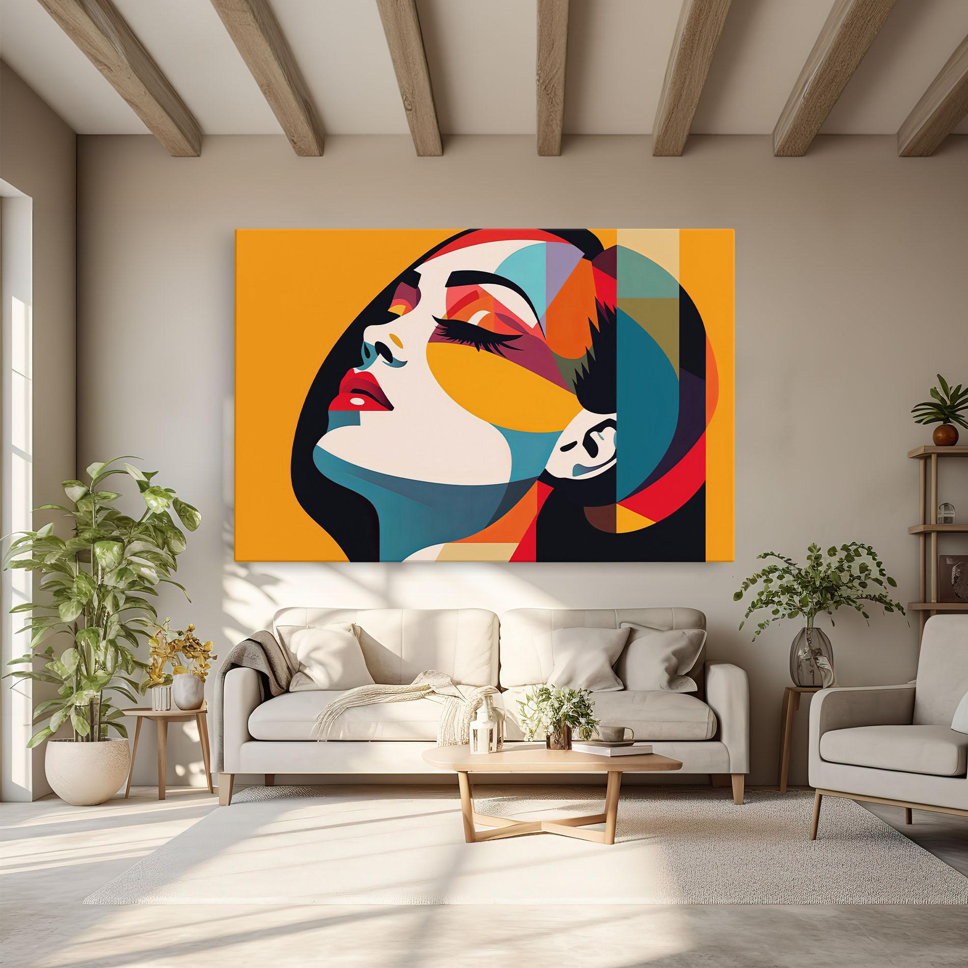 Leinwandbild Dreamy Yellow Female mockup 6